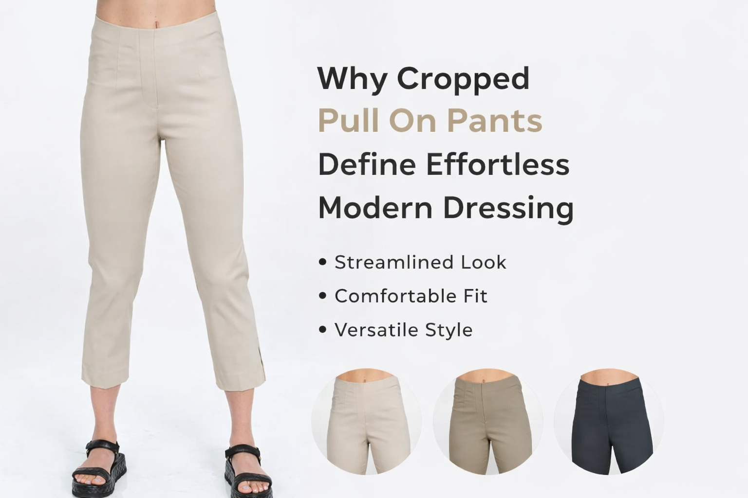 women's cropped pull on pants