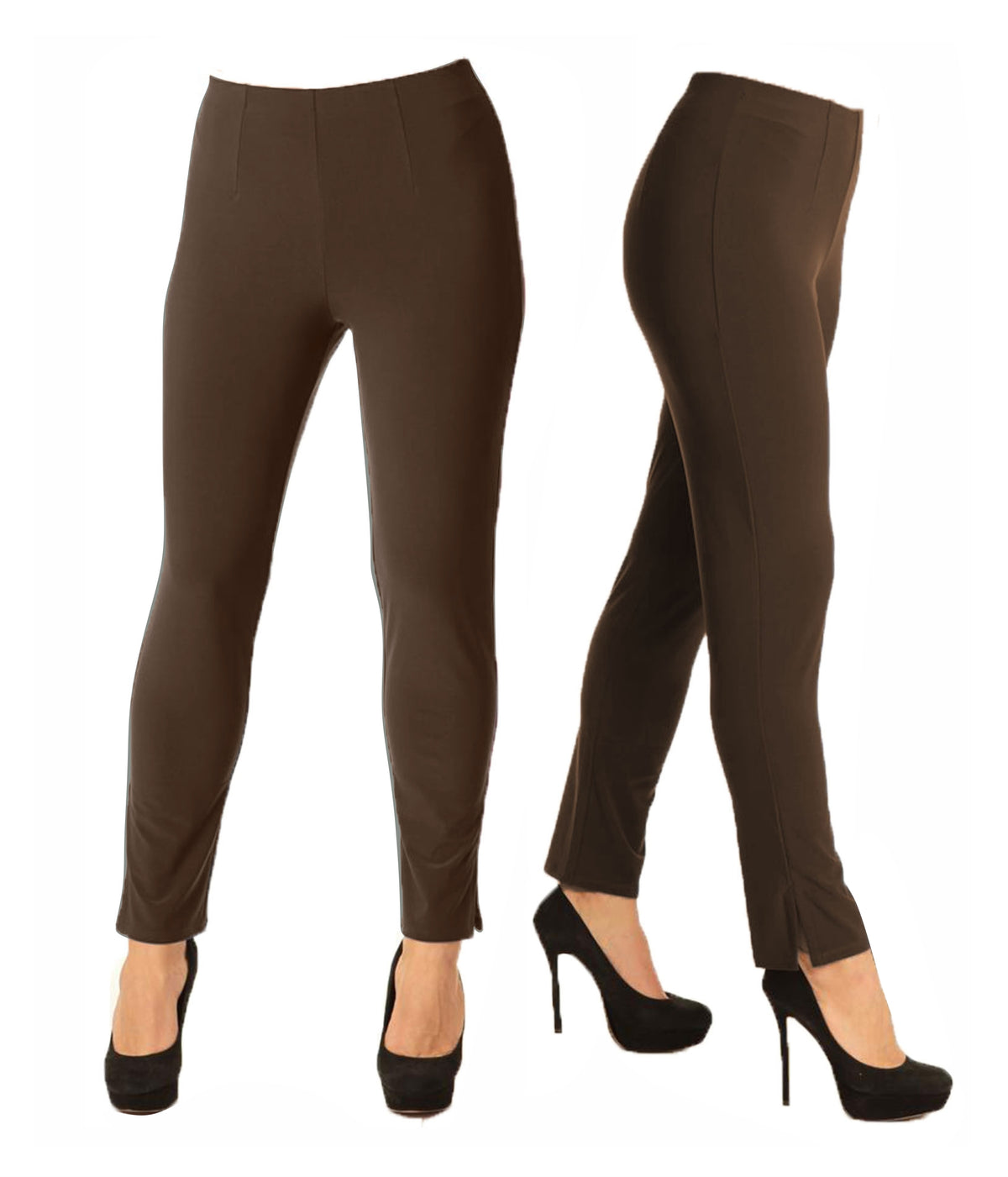 Alisha D Pull On Go-To Pencil Pant ADT25 - Brown