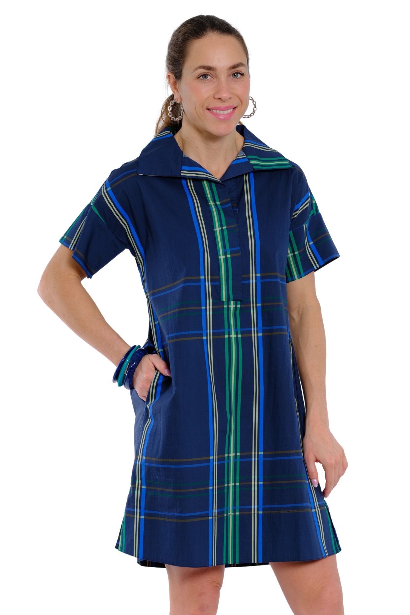 LIOR Agnes women’s plaid casual dress front view