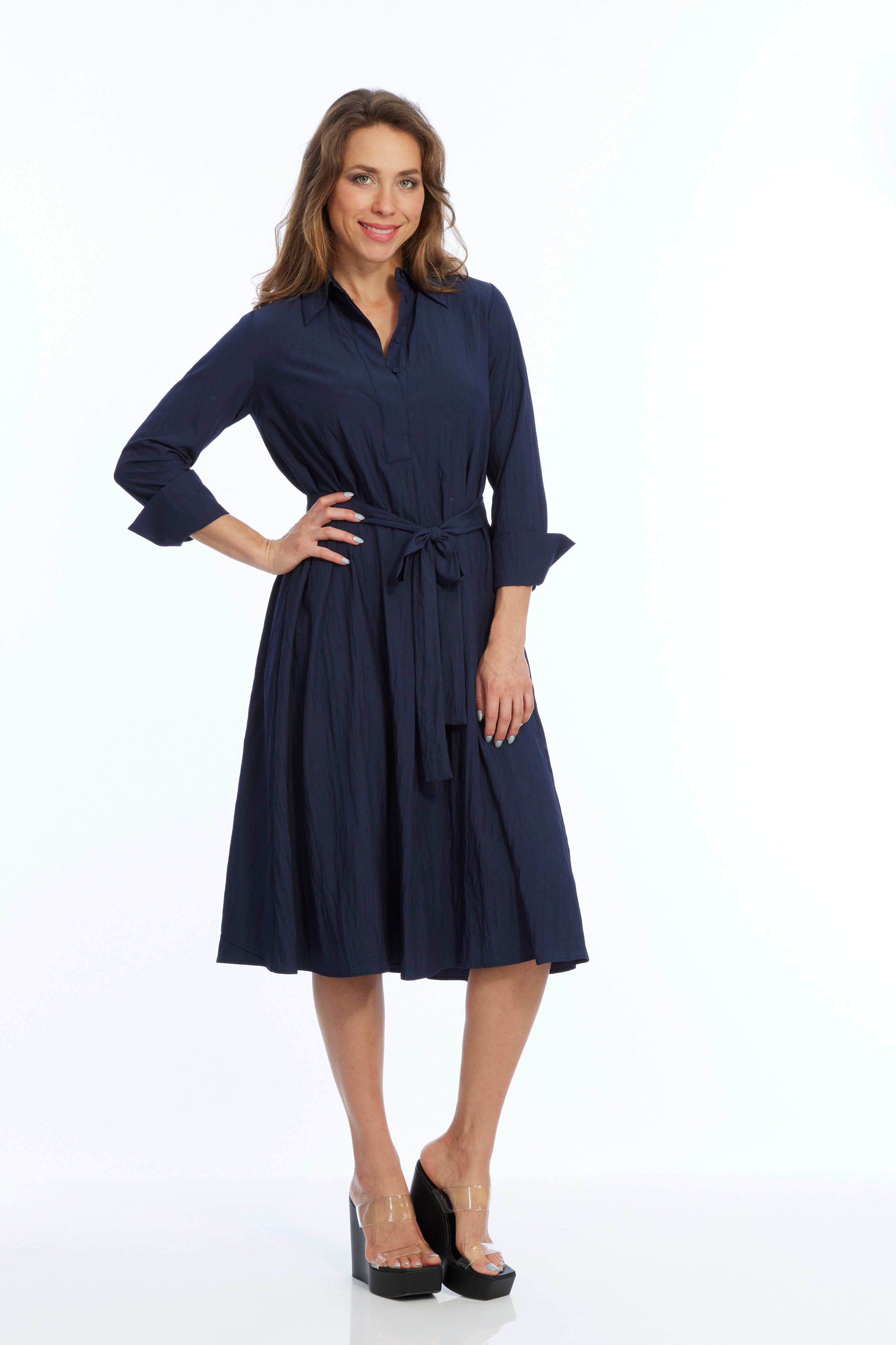 LIOR Alina Dark Navy Wrap Dress