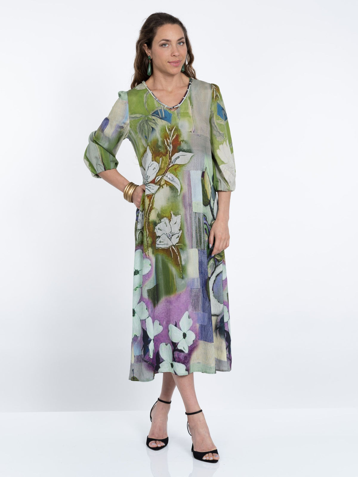 olive green midi dress