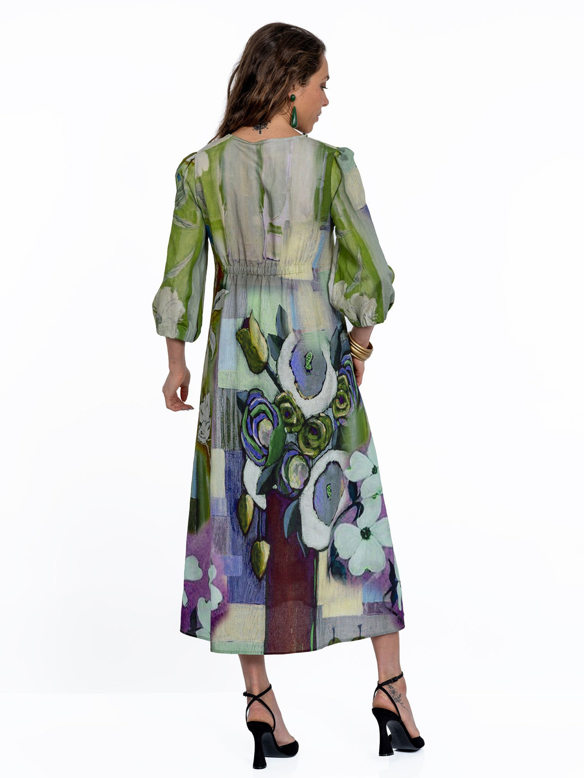 olive green midi dress