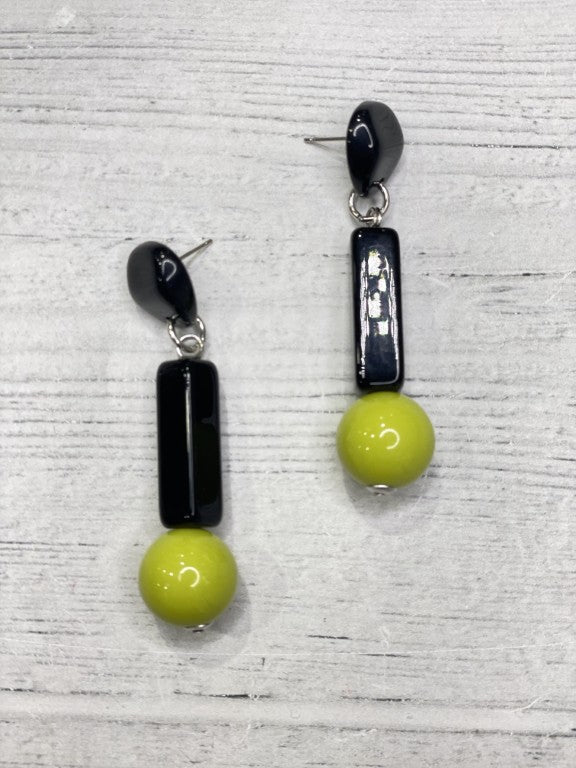 Alisha D Black Lime Drop Earring