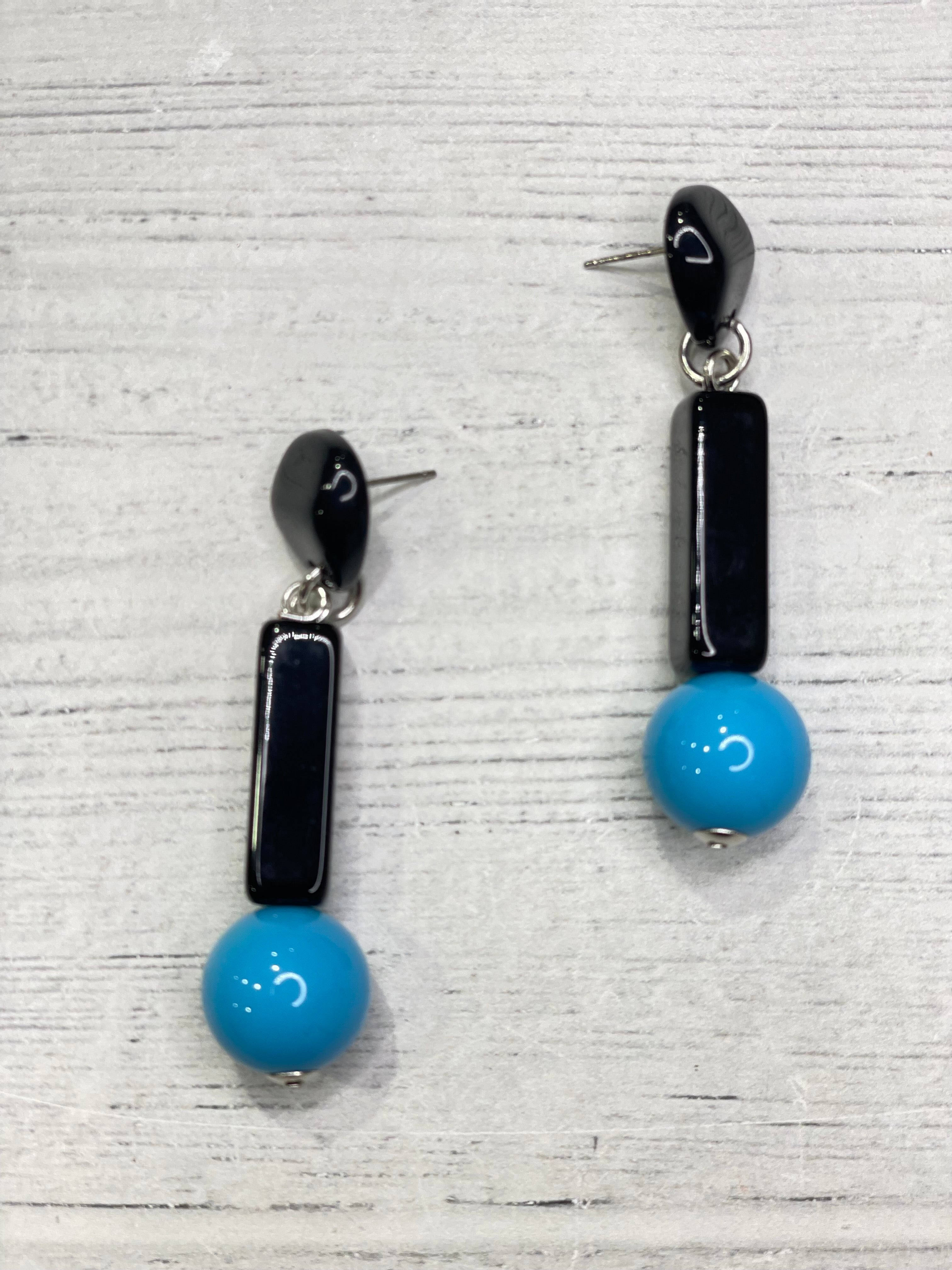 Alisha D Black Turquoise Drop Earring