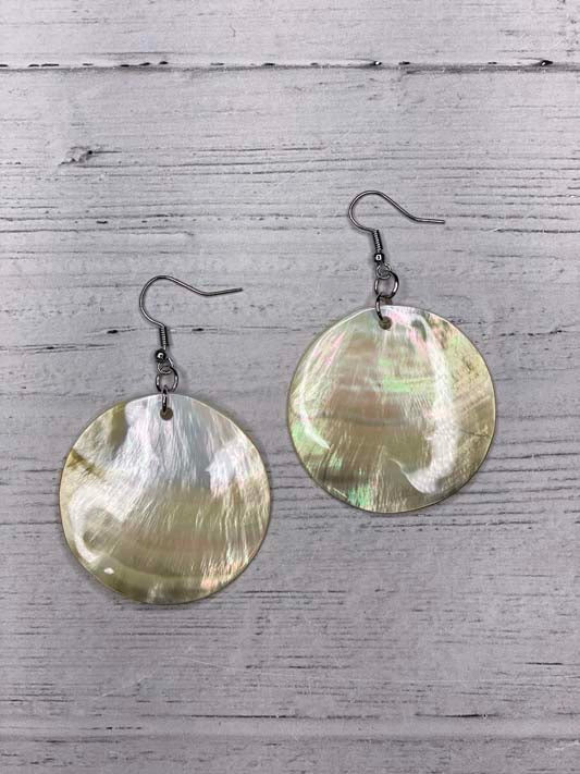 Alisha D Big Round Shell Earrings