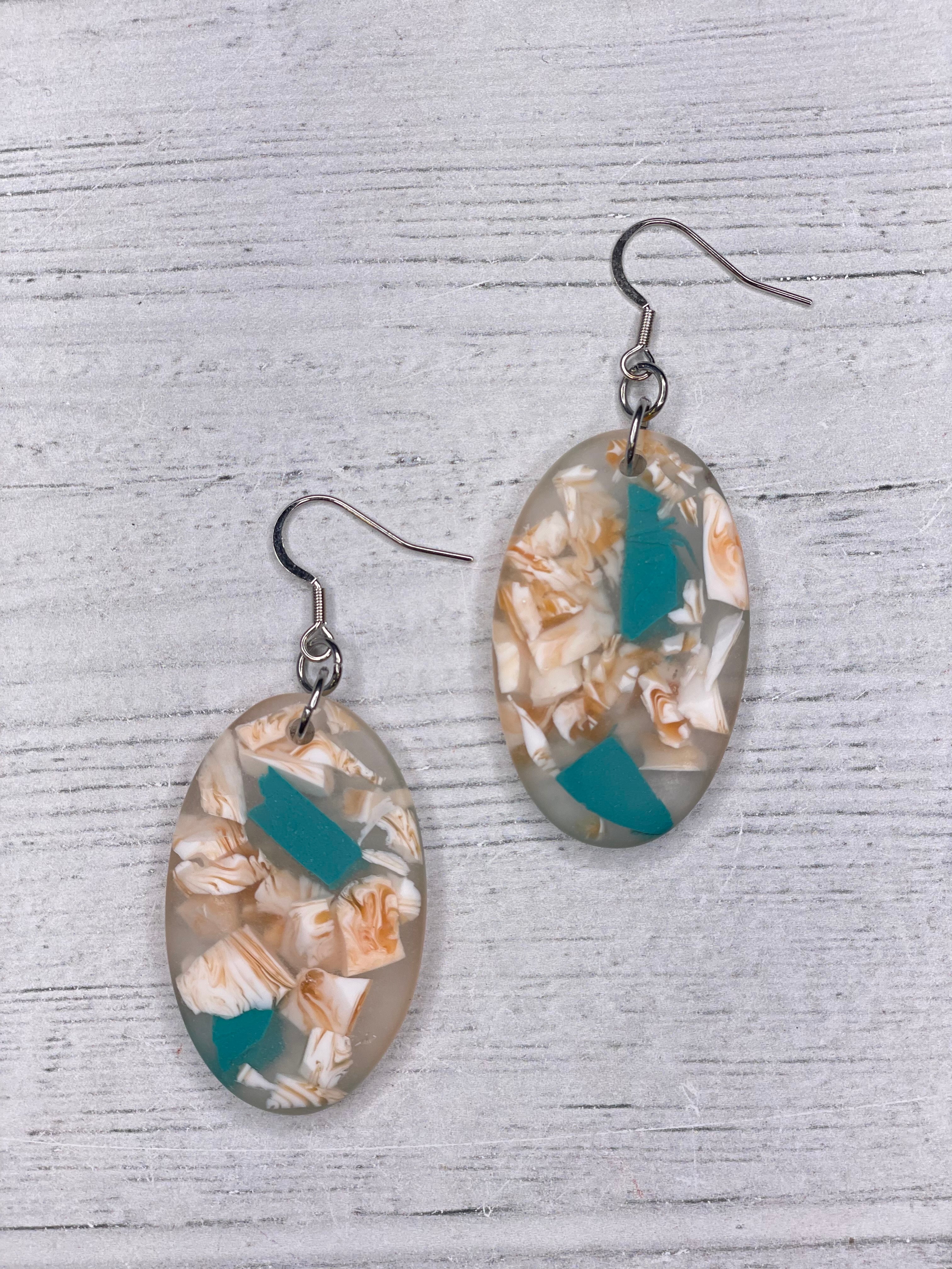 Alisha D Oval Dangle Resin Earrings