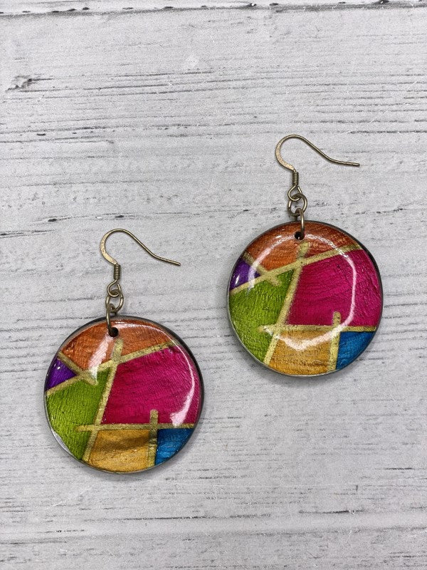 Alisha D Print Cubism Art Earrings