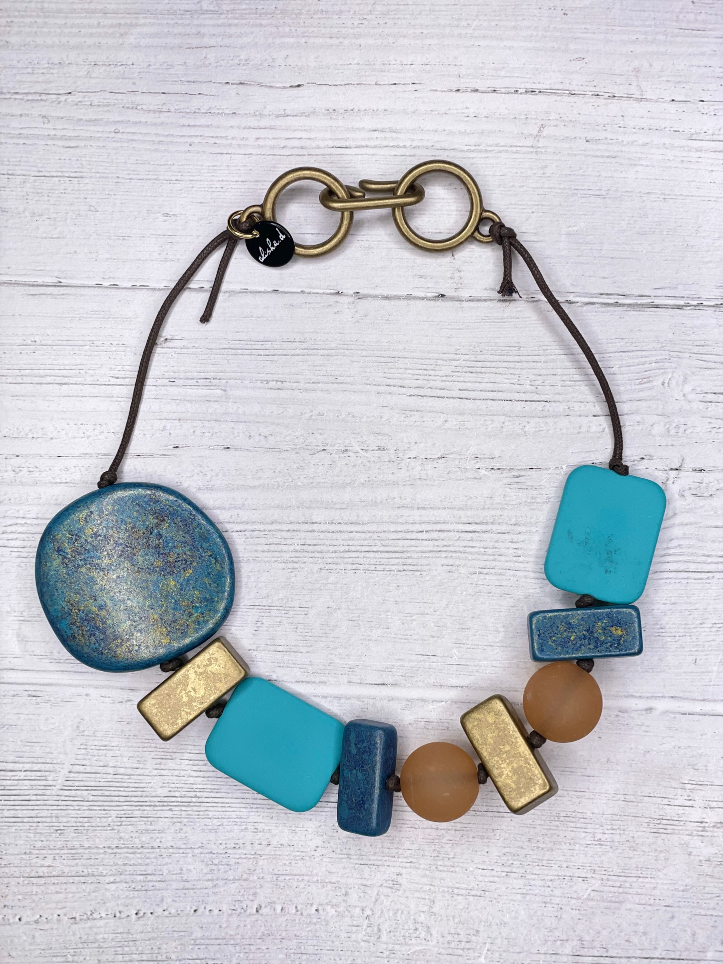 Alisha D Geometric Pieces Resin Statement Necklace