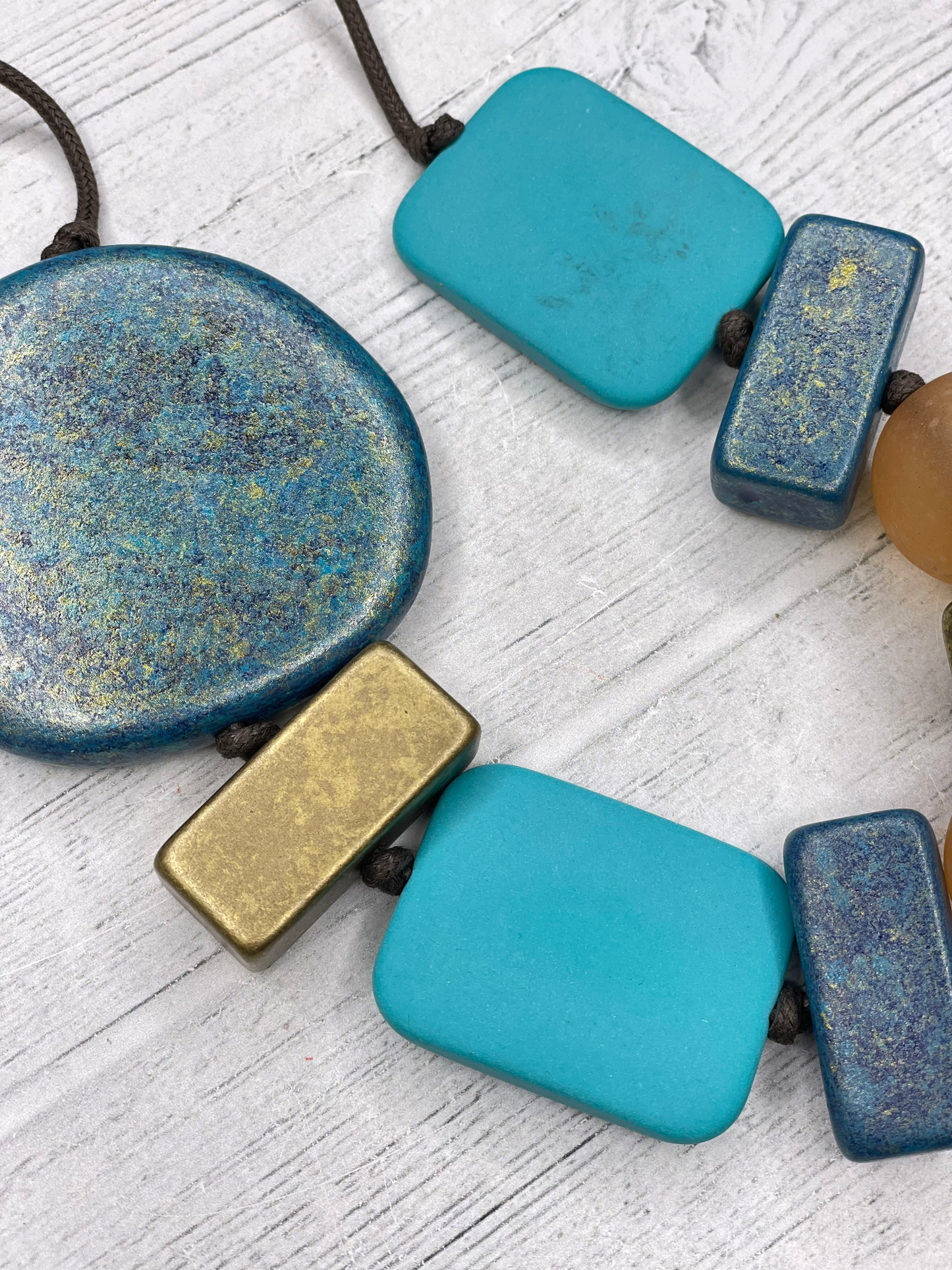 Alisha D Geometric Pieces Resin Statement Necklace