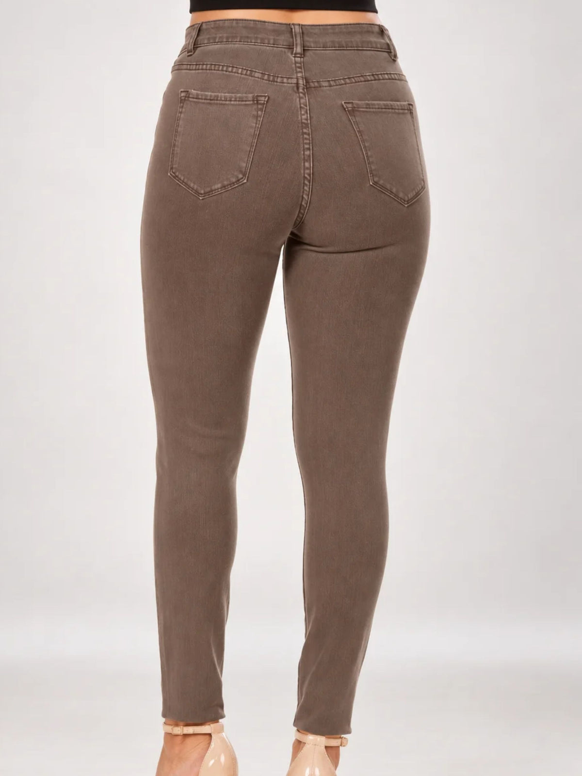 High Waisted Dark Taupe Jeans JACKIE Lior Paris