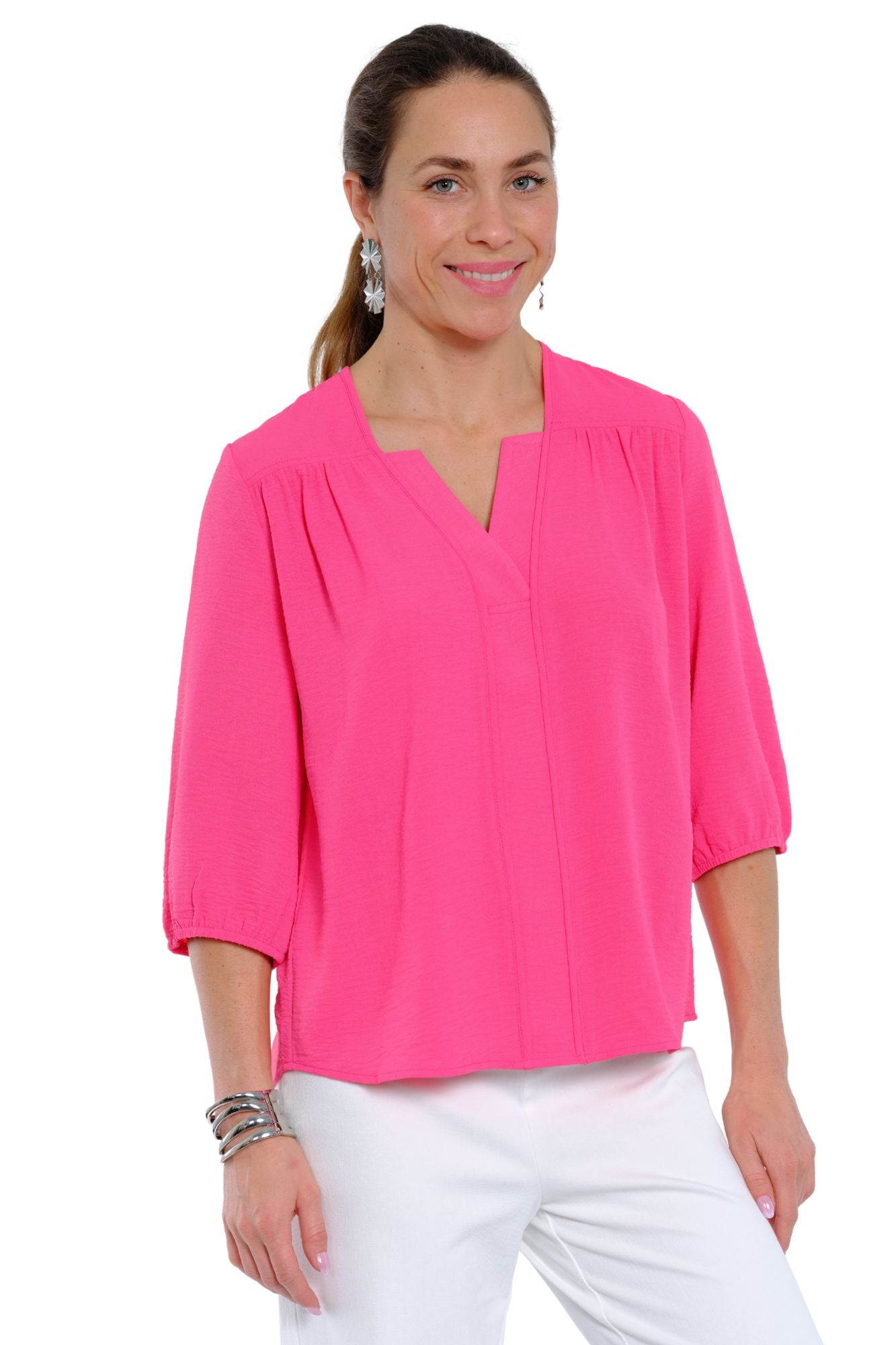 Comfortable loungewear top for women in pink color