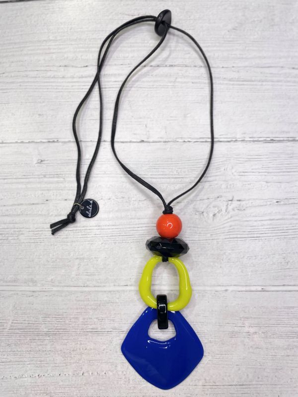 Alisha D Multicolor Geometric Necklace Adjustable Cord