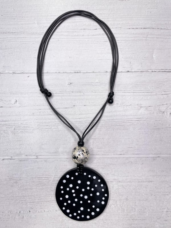 Alisha D Necklace Big Pendant Adjustable Cord