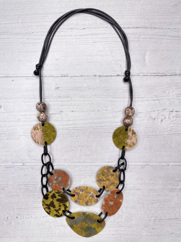 Alisha D Fall Forest Colors Statement Necklace
