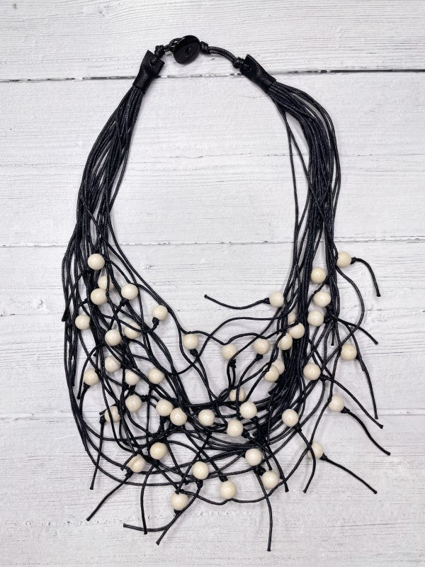 Alisha D Women's Multi Strand Statement Necklace White Beaded