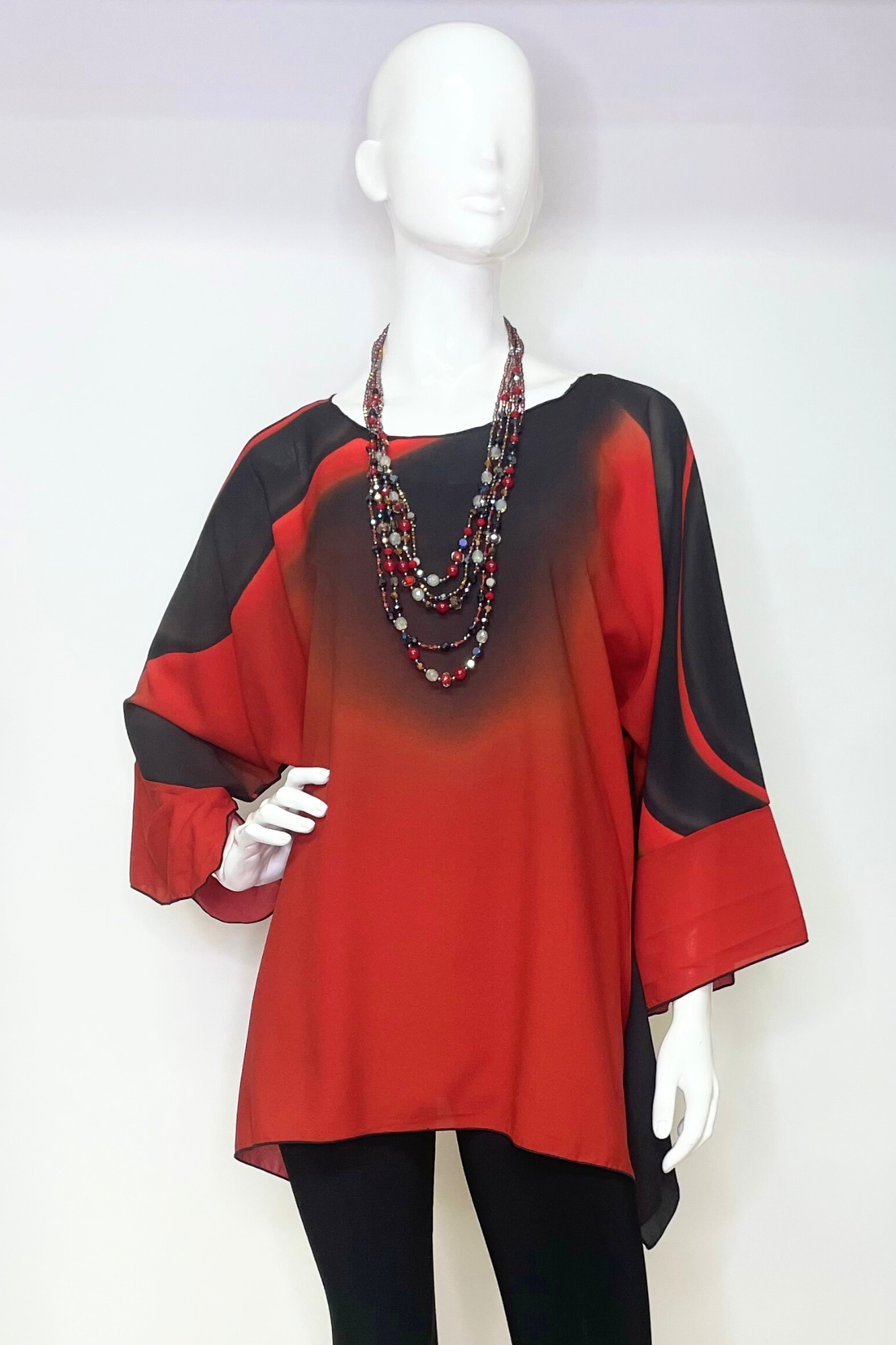 Red top elegant blouse