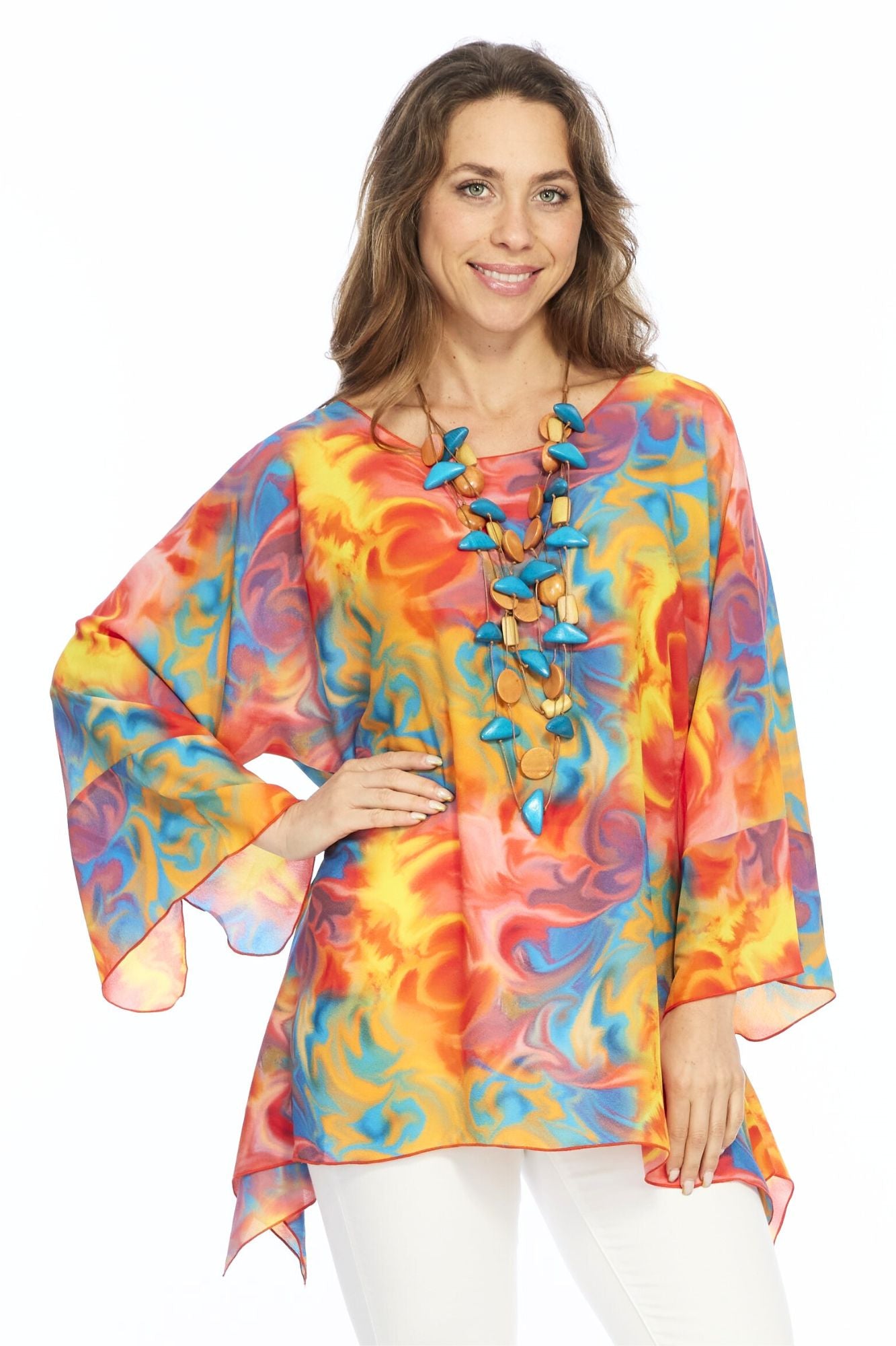 Bright Fuschia Sheer Long Sleeve Layering Top Flowy One Size LIOR