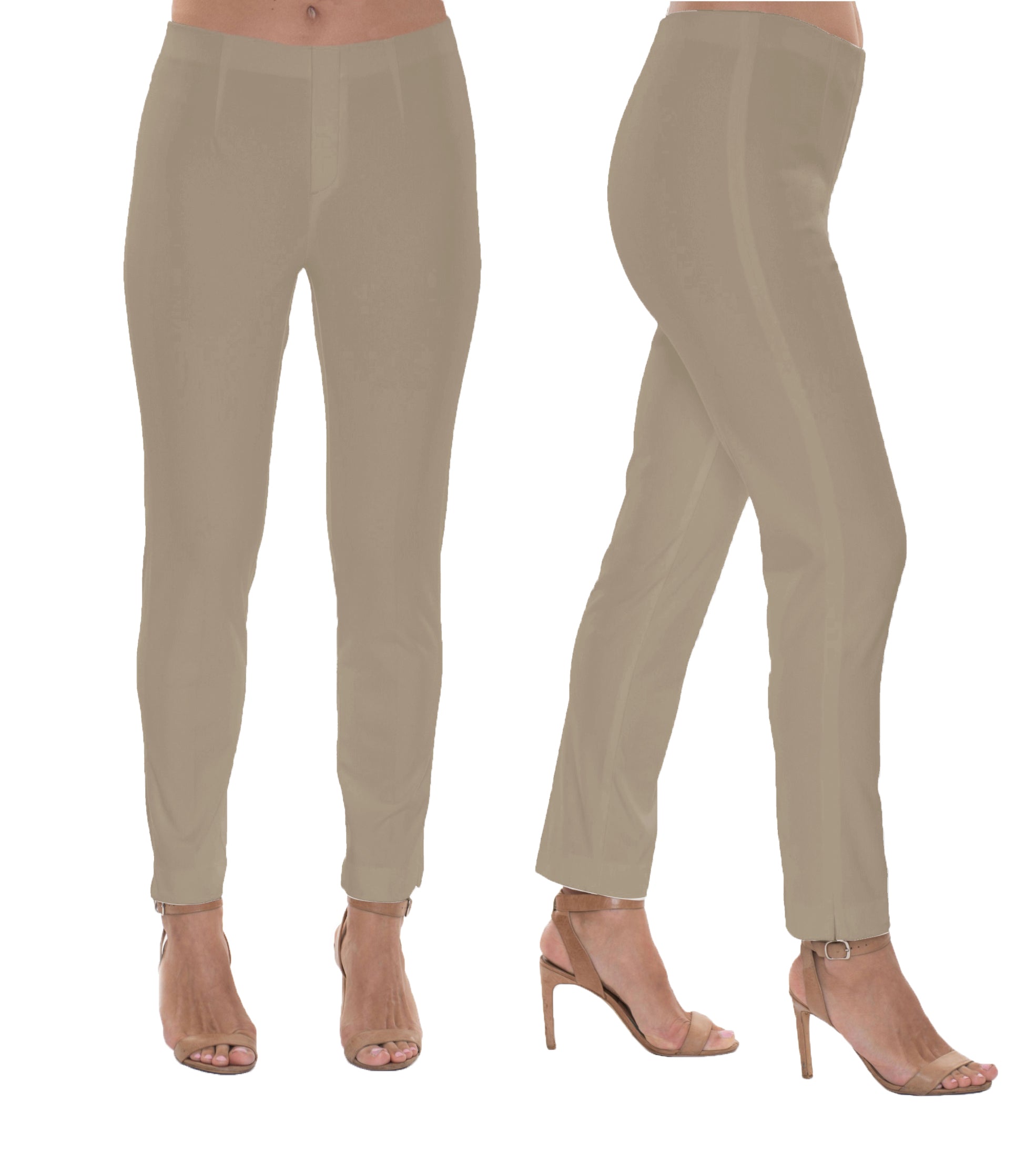 LIOR Women's Lt Taupe Classic Straight Leg Dress Pant-"Sammy"