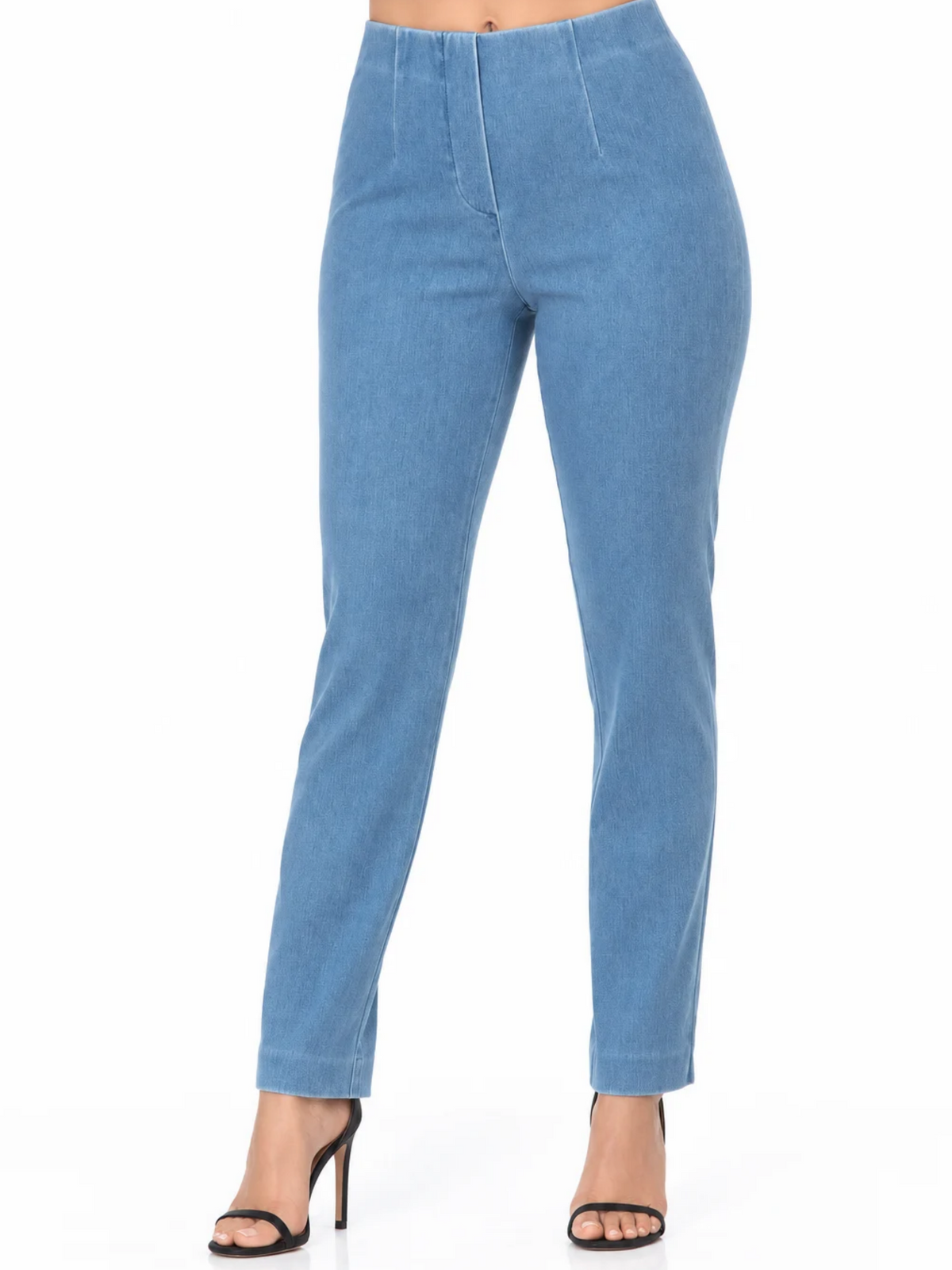 LIOR Women's Vintage Denim Pull-On Pant Tapered Ankle Pant In Twill Denim-"Sasha"