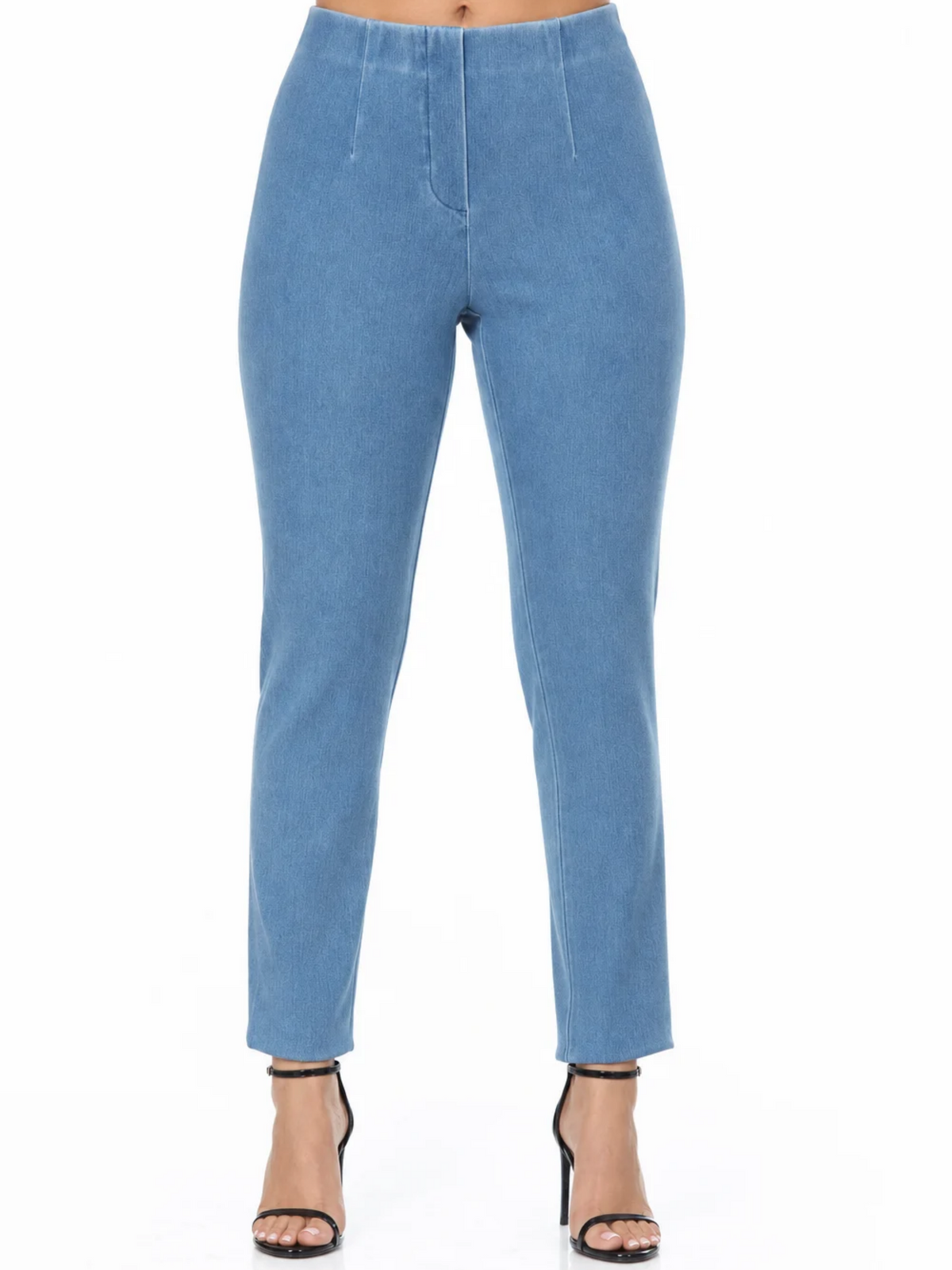 LIOR Women's Vintage Denim Pull-On Pant Tapered Ankle Pant In Twill Denim-"Sasha"