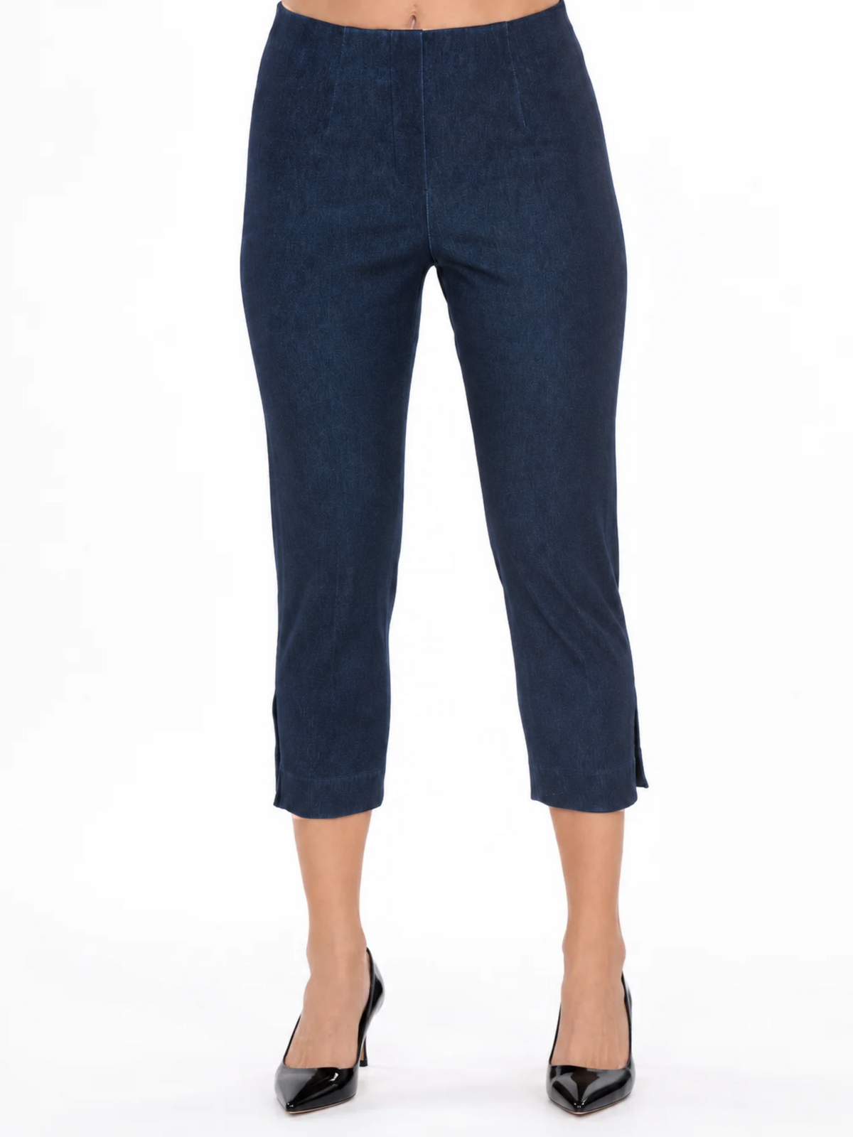 LIOR Women's Pull On Cropped Capri 23" Inseam Stretchy Cotton Denim - Sidney