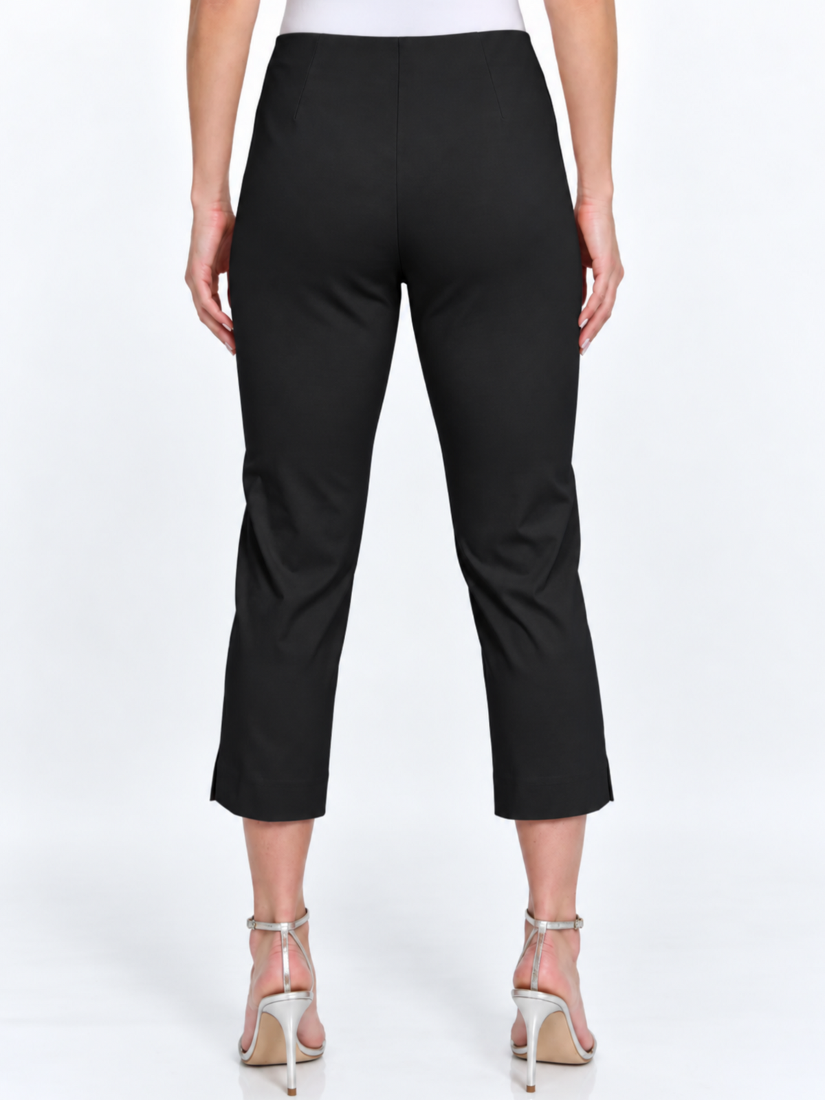 LIOR Women's Black Pull On Cropped Capri 23" Inseam Techno Fabric - "Sidney"