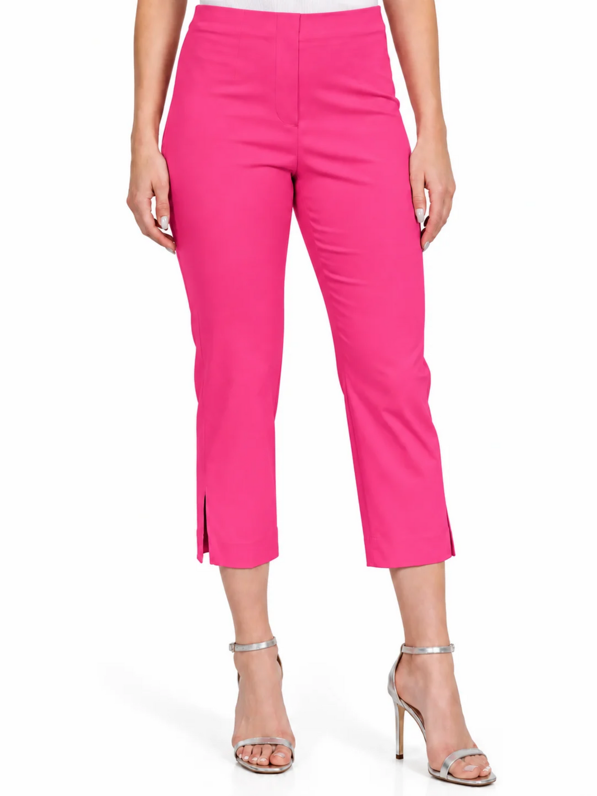 LIOR Women's Hot Pink Pull On Cropped Capri 23" Inseam Techno Fabric - "Sidney"
