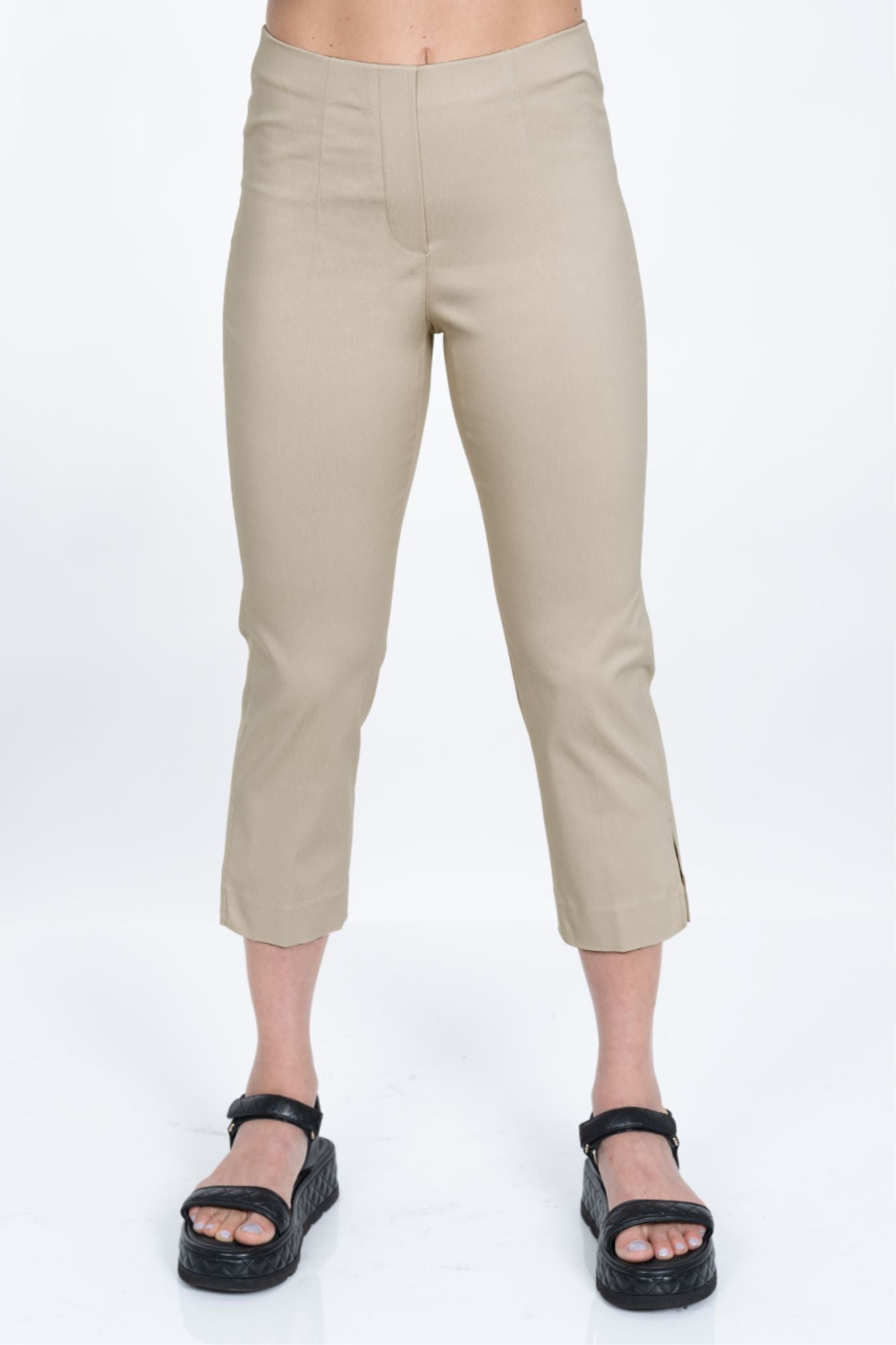 LIOR Women's Lt Taupe Cropped Pull-On Pant "Sidney"