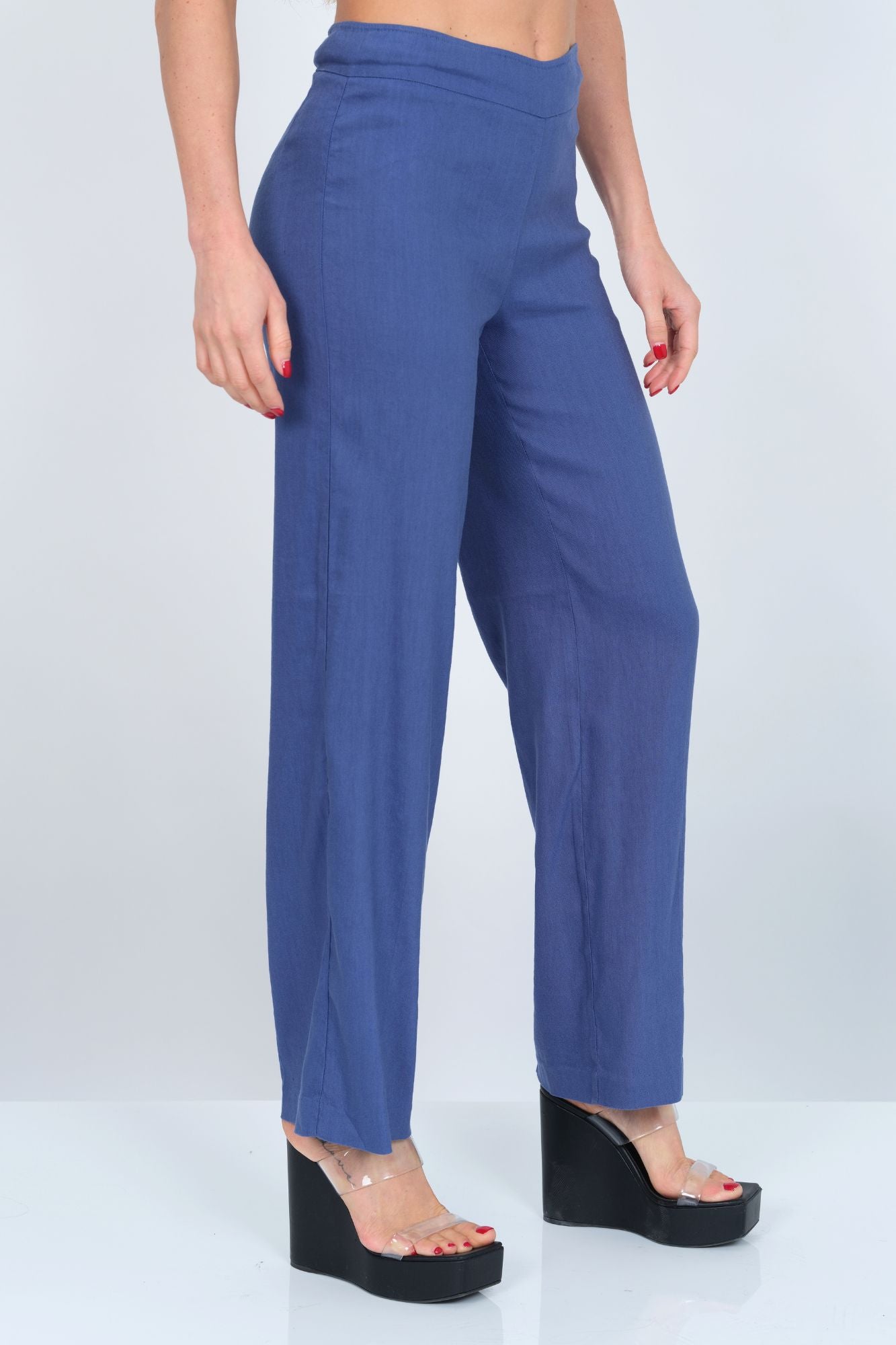 Blue Stella Linen Pants
