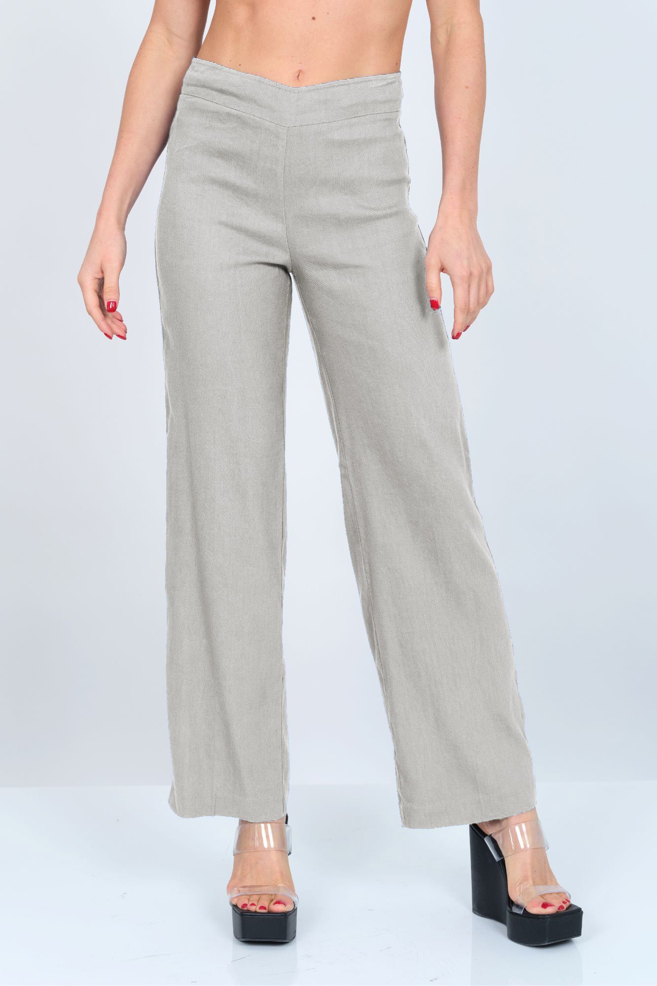 Stella Beige Linen Pull On Pant