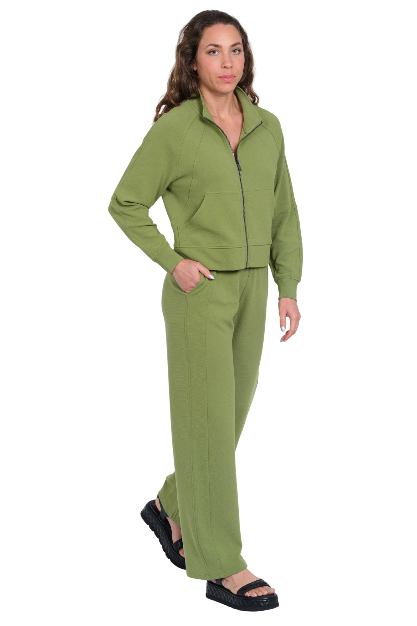 soft green top and pant set
