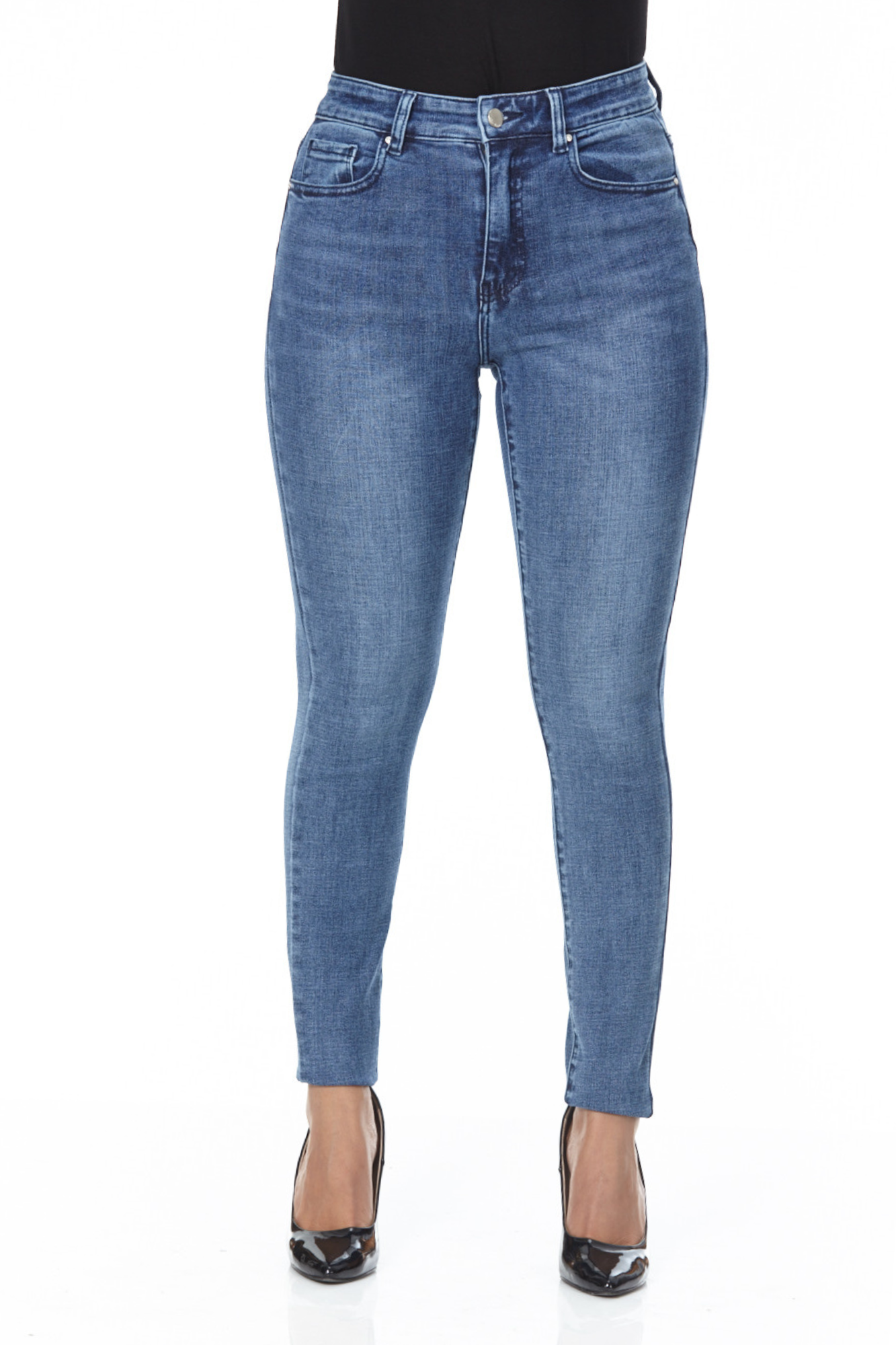 High Waisted Blue Denim Jeans JACKIE Lior Paris