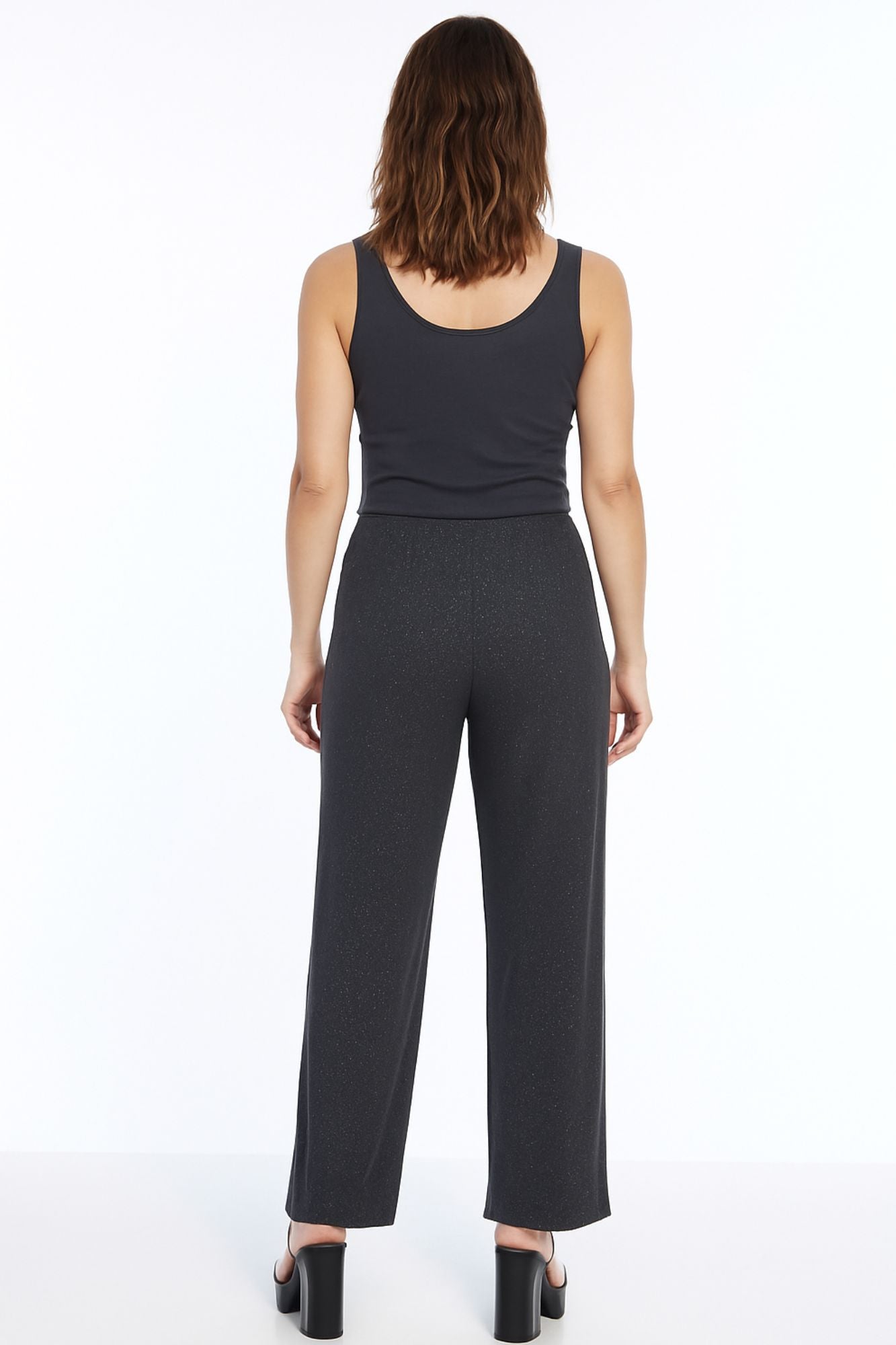LIOR Black Sparkling Straight Pull On Flare Pant - Cielo