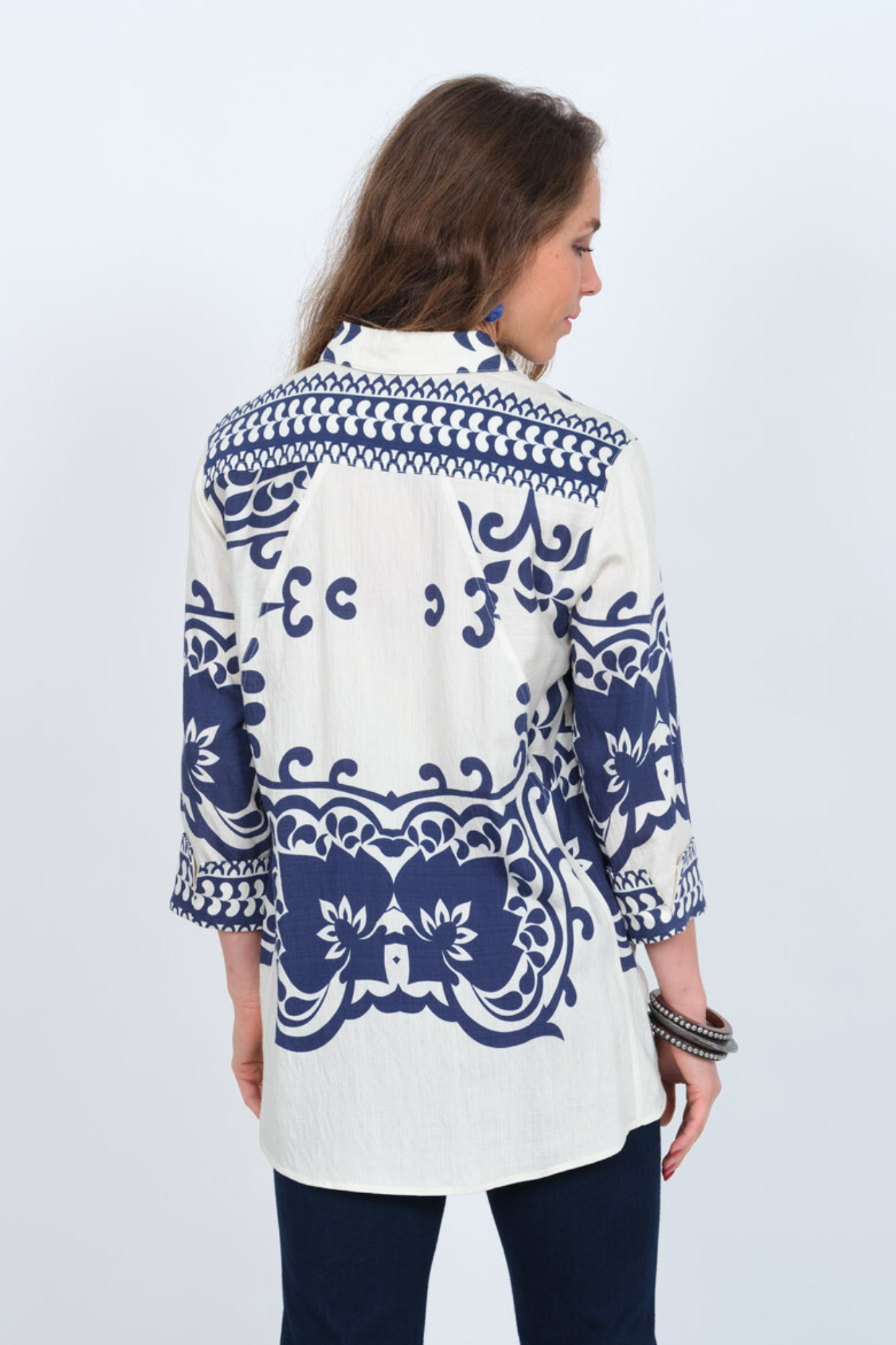 LIOR Women's Zebra Print Blouse 3/4 Sleeves Side Pockets- "Cherish"