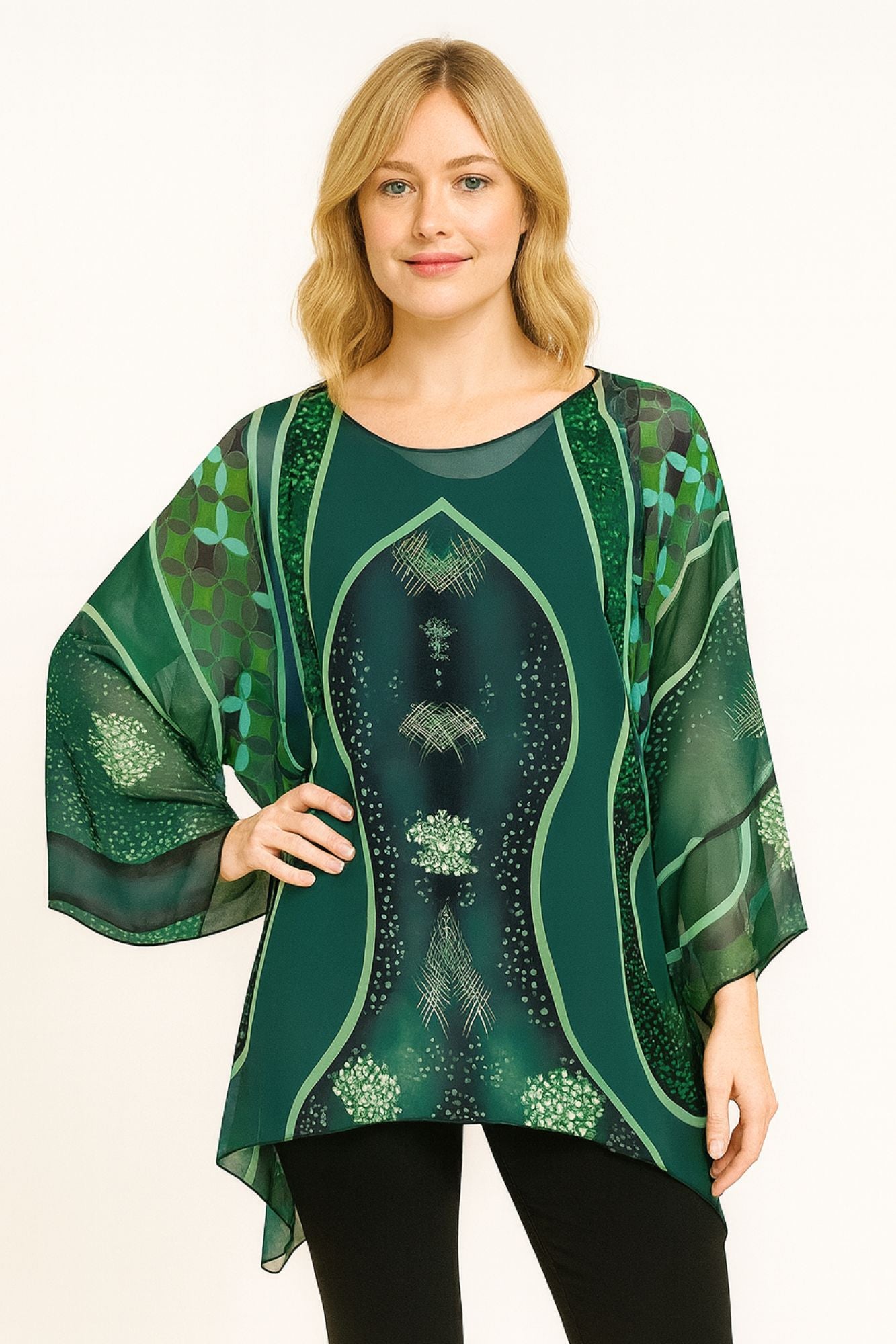 Women's Lime Green Sheer Poncho LIOR