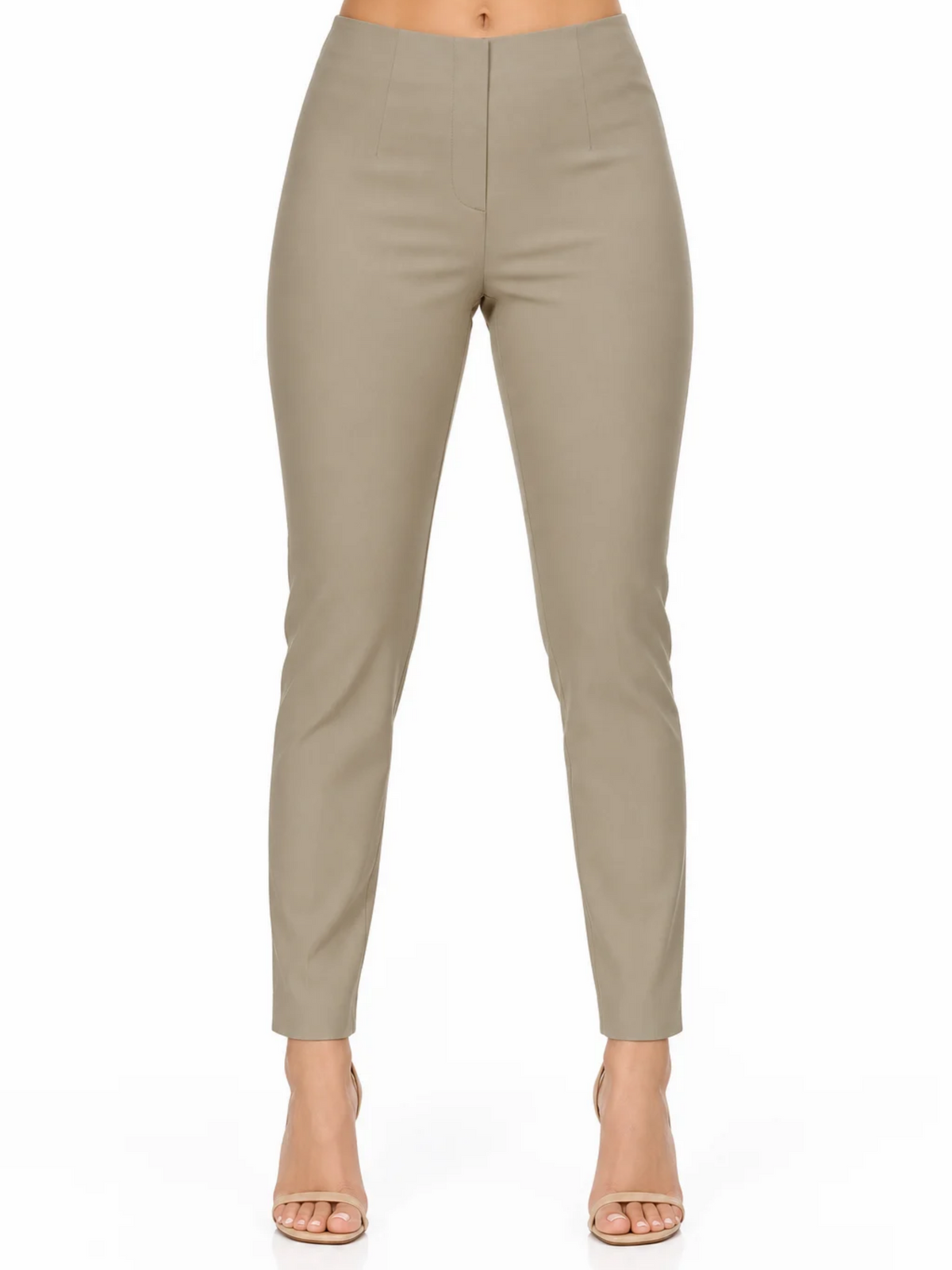 LIOR Women's Lt Taupe Dressy Pull On Pants For Office-"Sasha"
