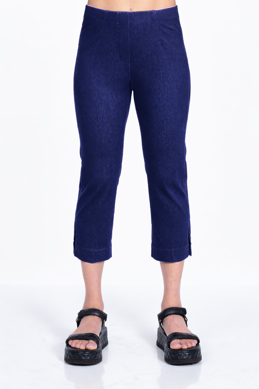 LIOR Women's Pull On Cropped Capri 23" Inseam Stretchy Cotton Denim - Sidney