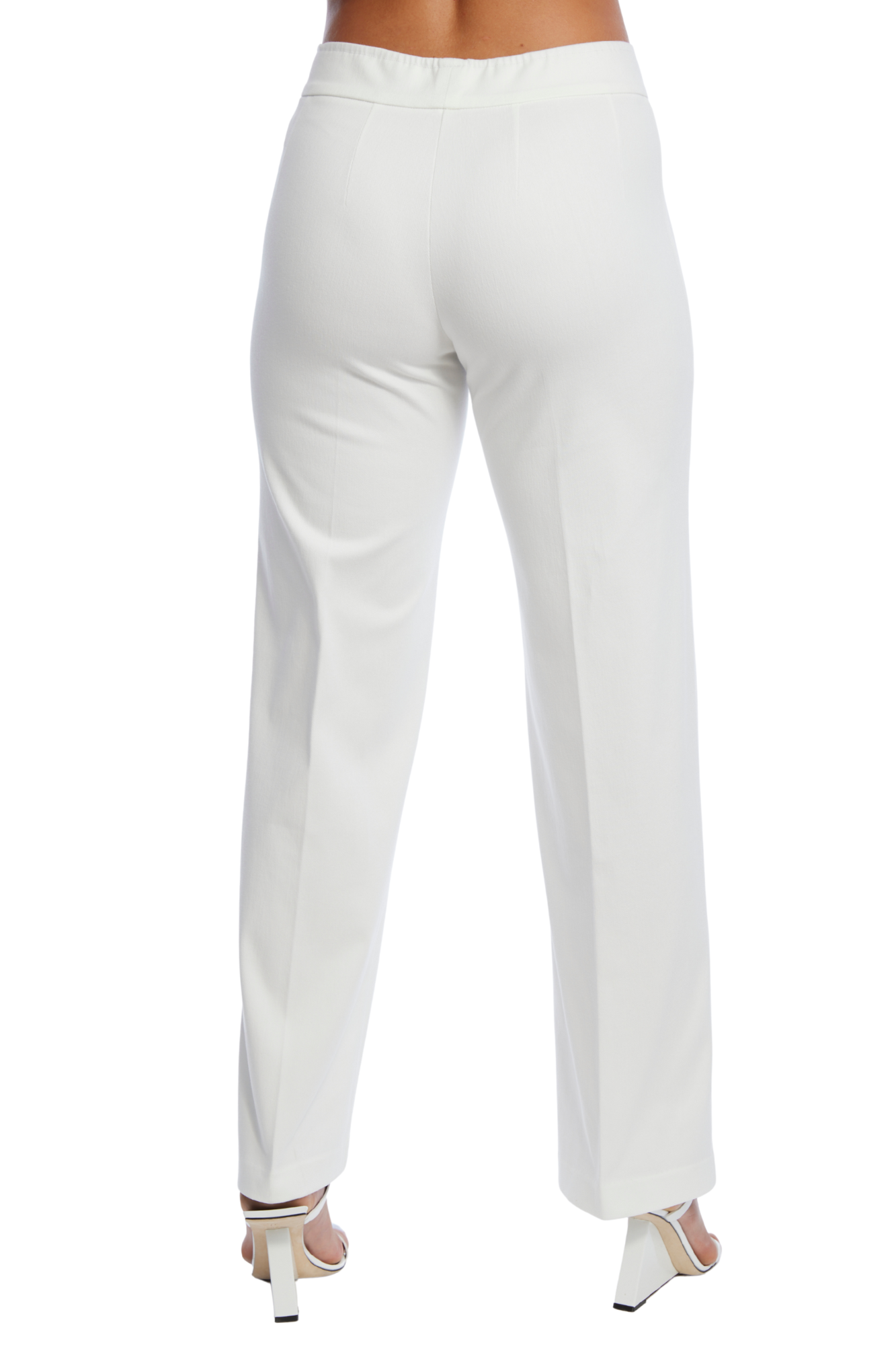 LIOR Women's Mini Flare Pull On Pant 30" Inseam Soft Cotton White Denim Jean-"Stella"