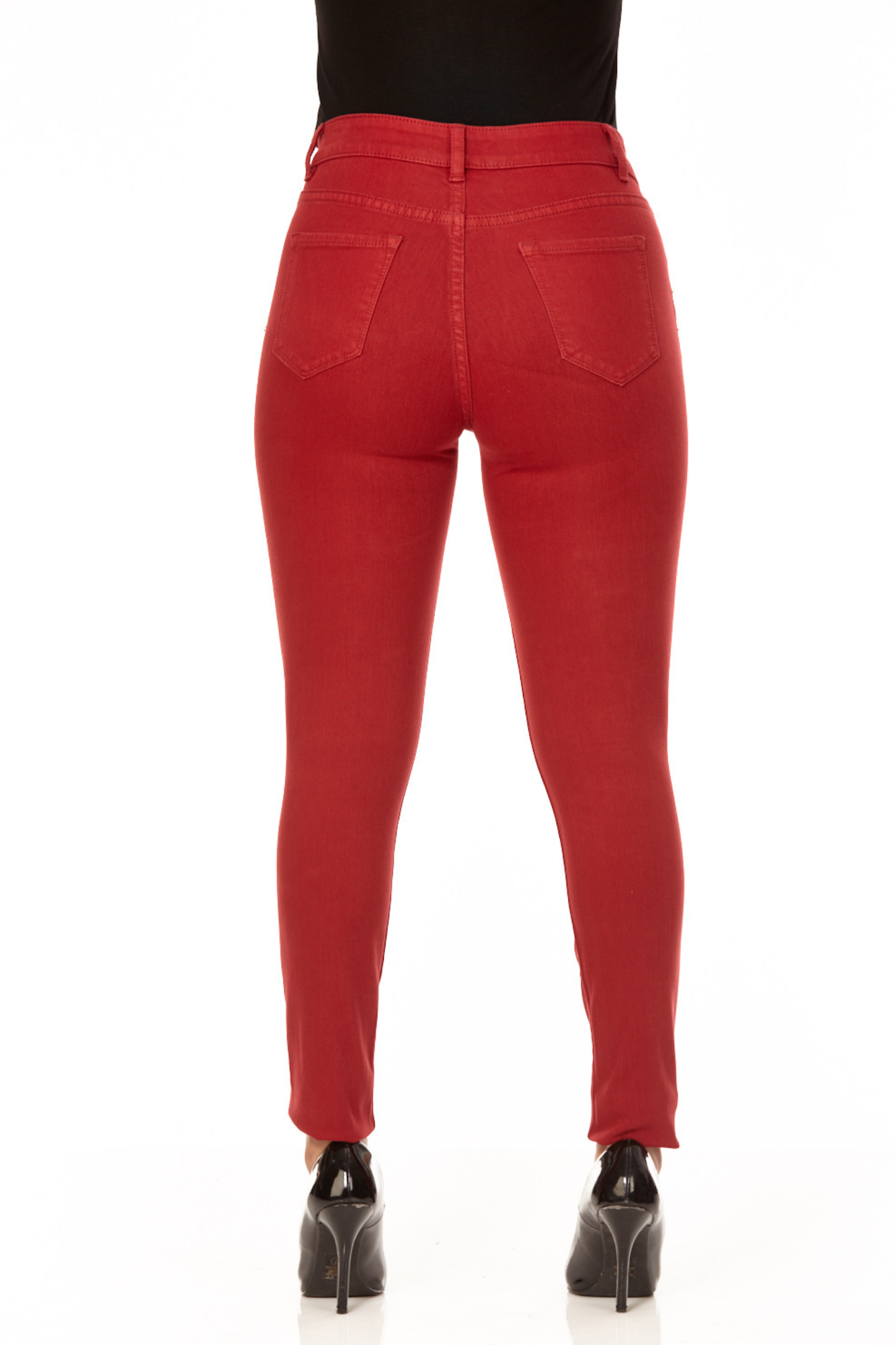 High Waisted Ruby Red Denim Jeans JACKIE Lior Paris