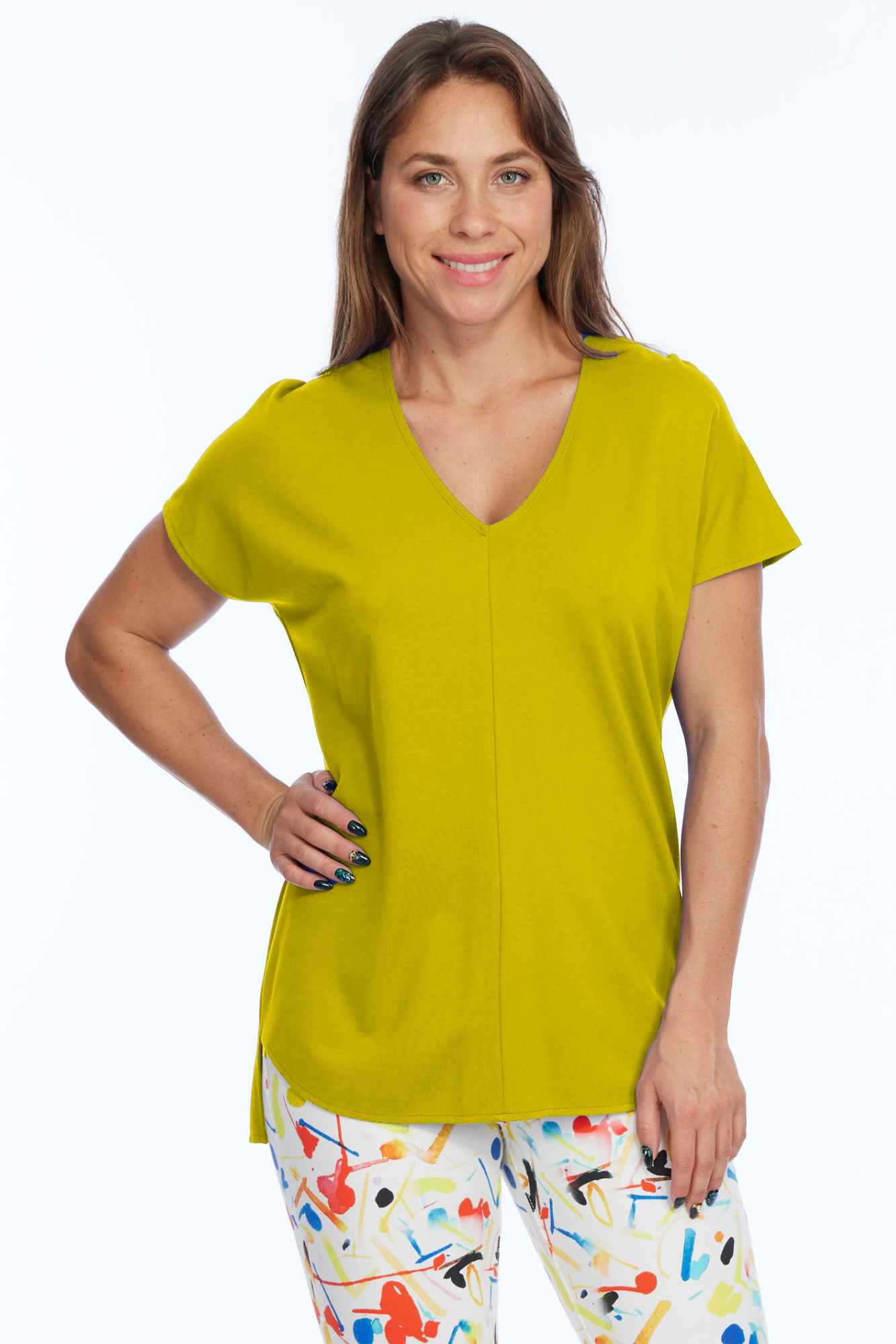 Women's Premium Short Sleeve Knit Gold Top Zoe LIOR