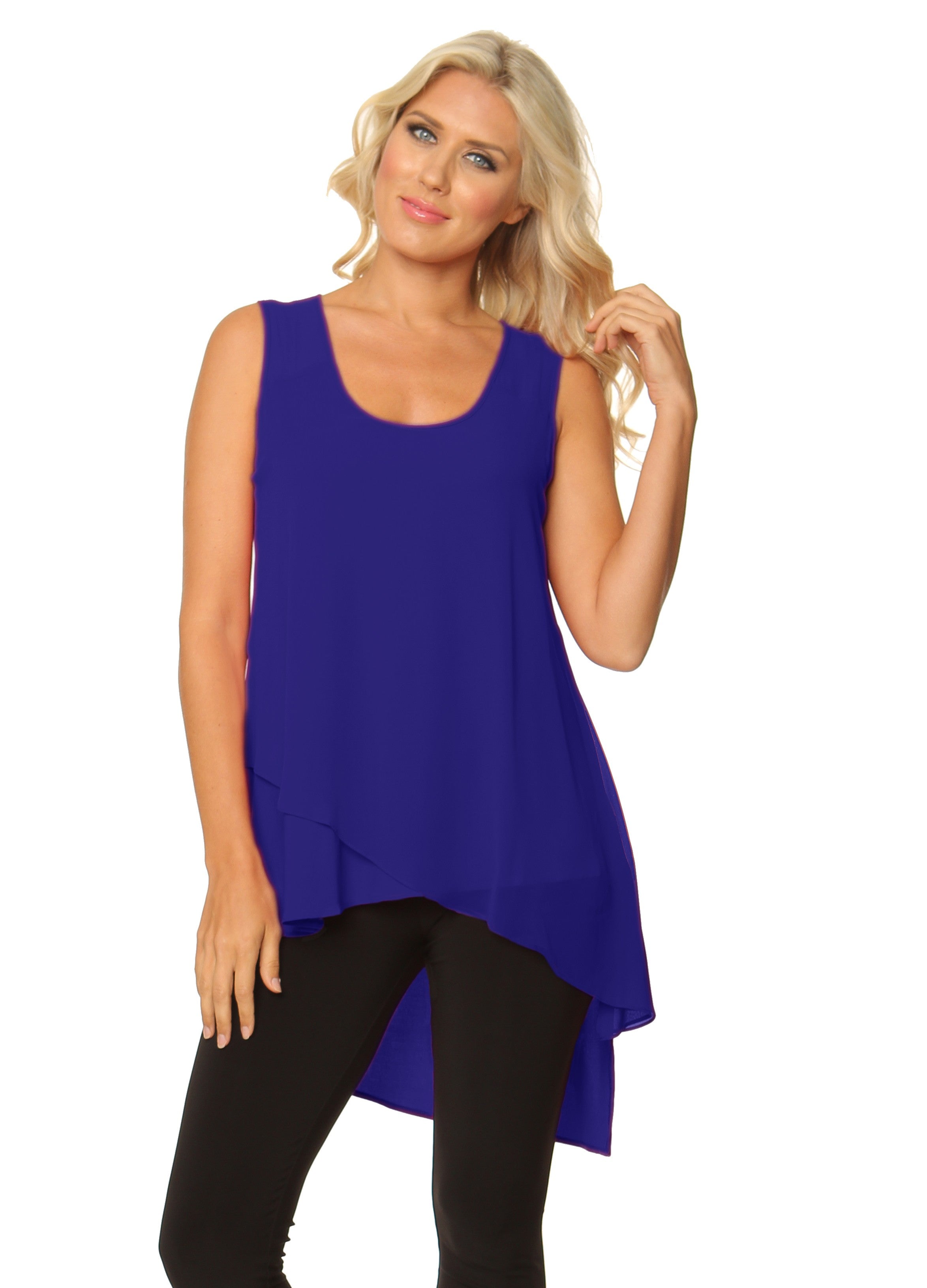 Multi-Layer Long Tank by Alisha D - Royal