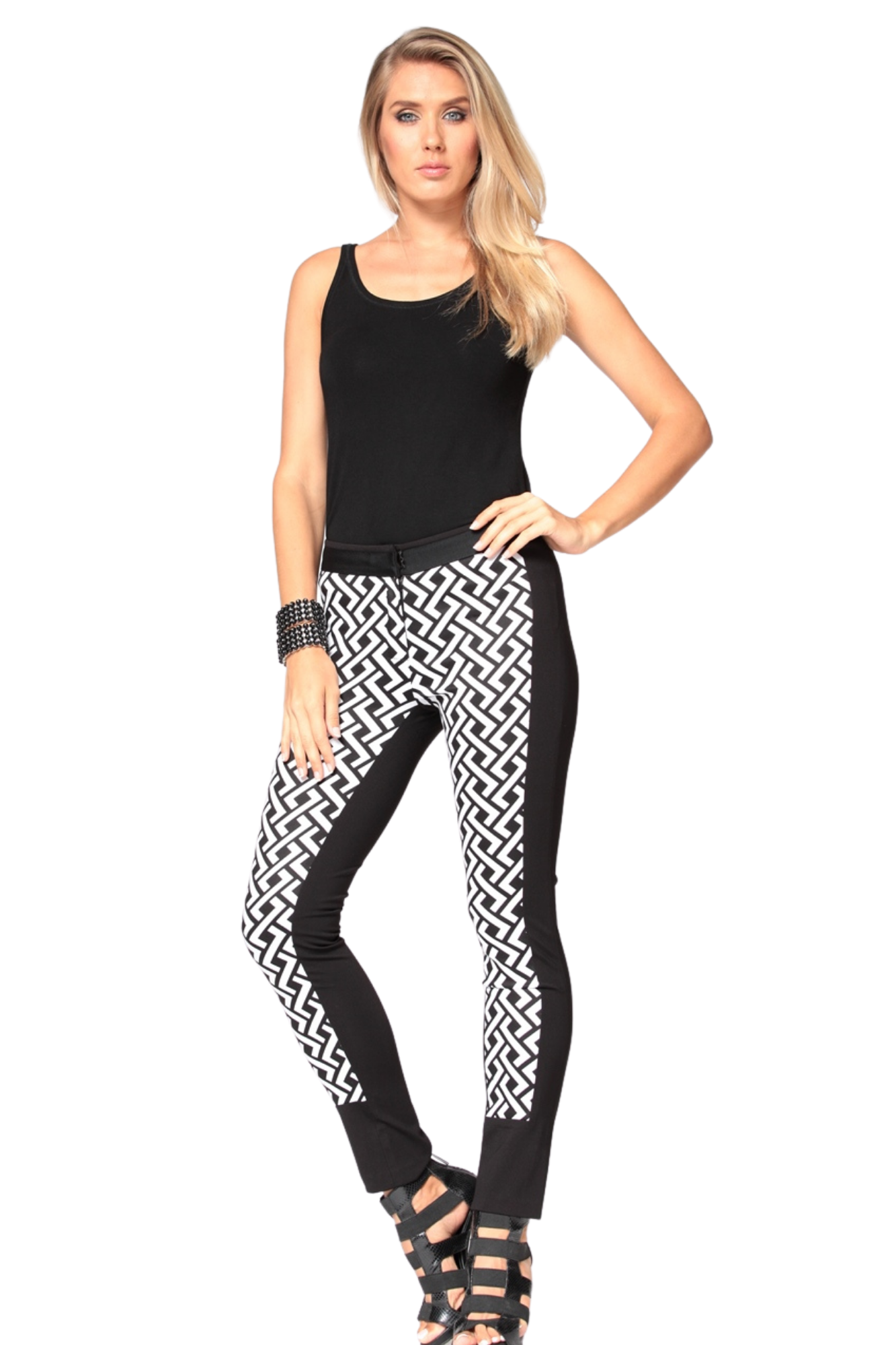 Plaid Black & white premium legging