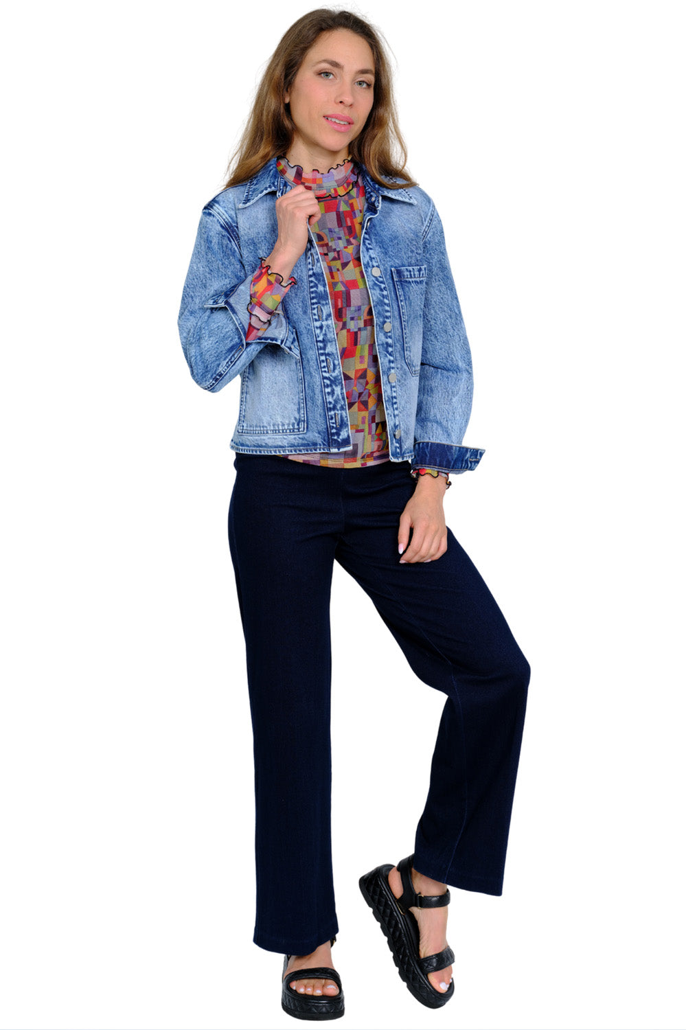 LIOR Women's Blue Denim Jacket Button Front - "Cassidy"