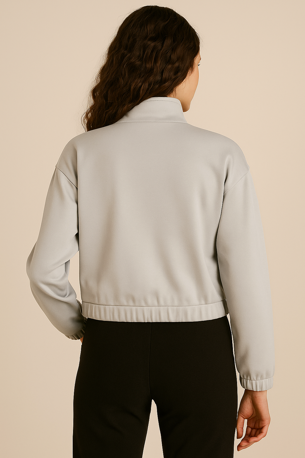 Women's Buttery Scuba Mock-Neck Zip Jacket with Utility Pockets – "Yoni"