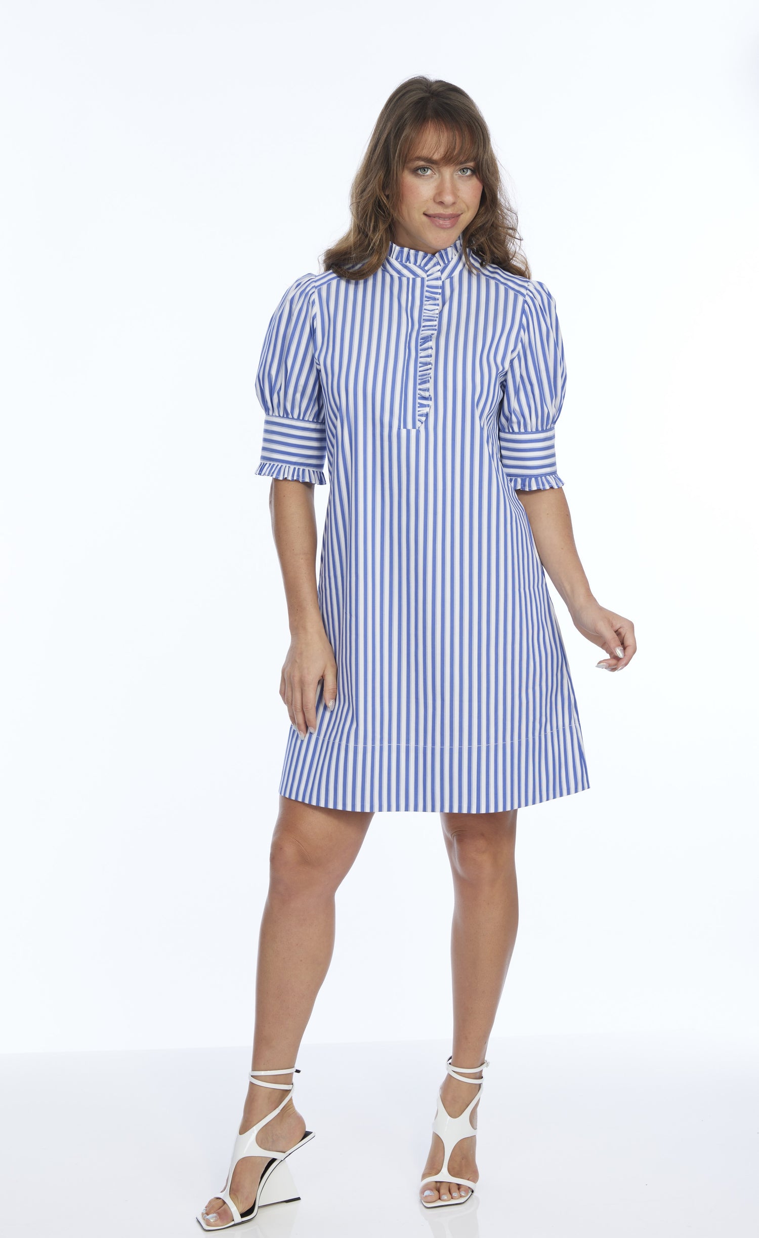French blue and white stripe shirt