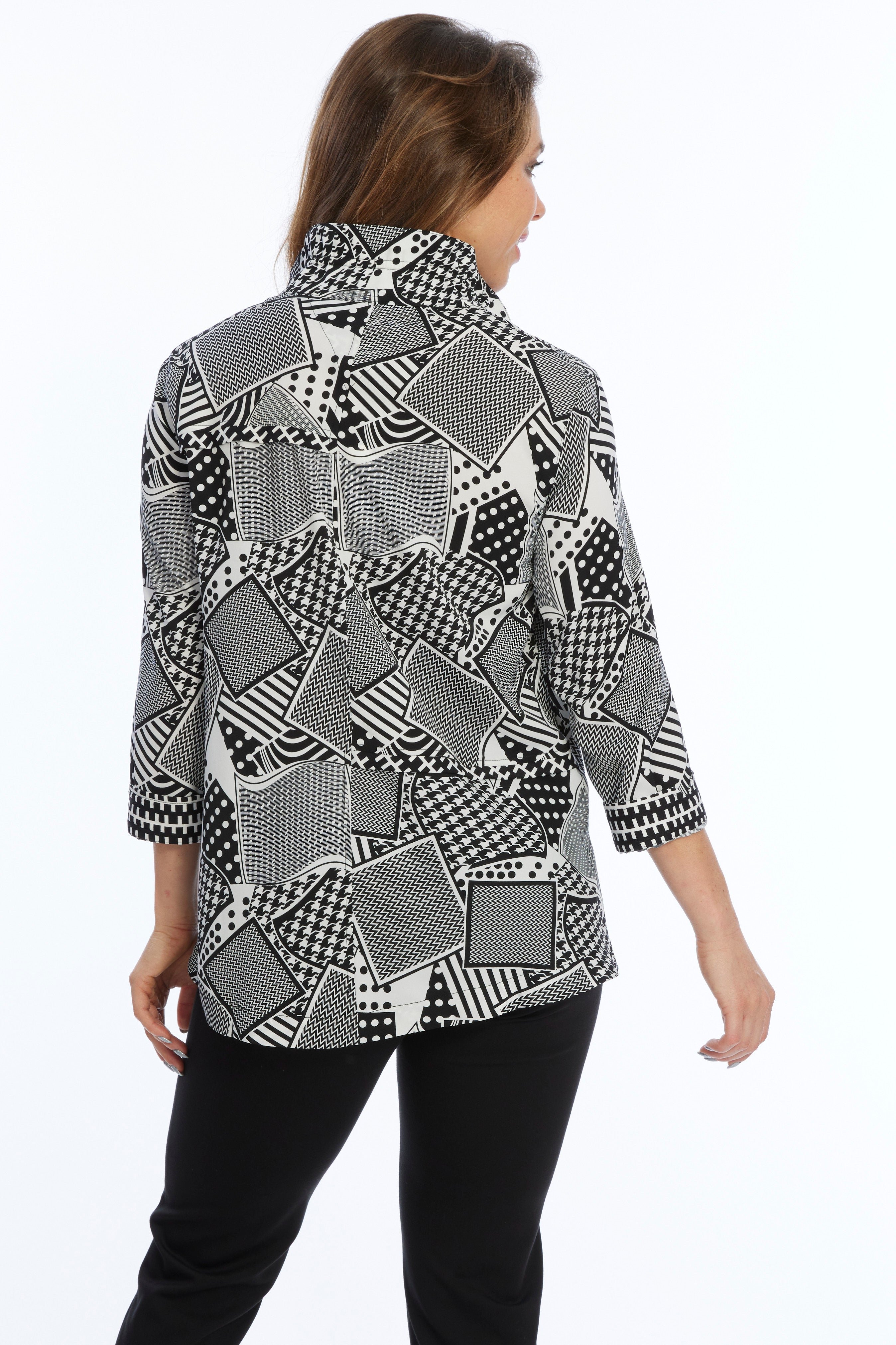 black and white tunic top