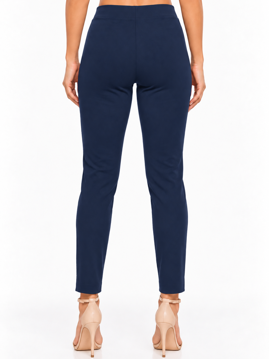 LIOR Women's 28" Inseam Navy Tapered Ankle Pant In Buttery Soft Ponte - "Sasha"