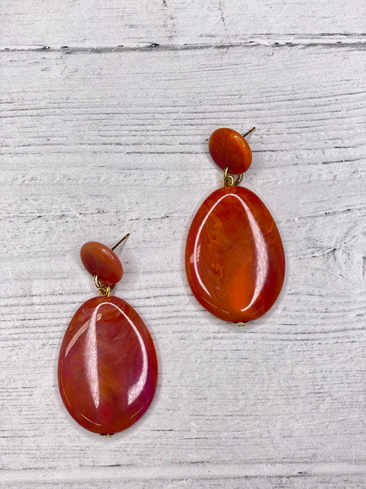 Alisha D Drop Dangle Earrings Post Coral Marble
