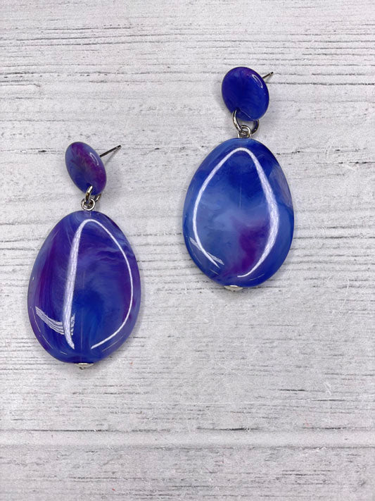 Alisha D Drop Dangle Earrings Post Coral Marble