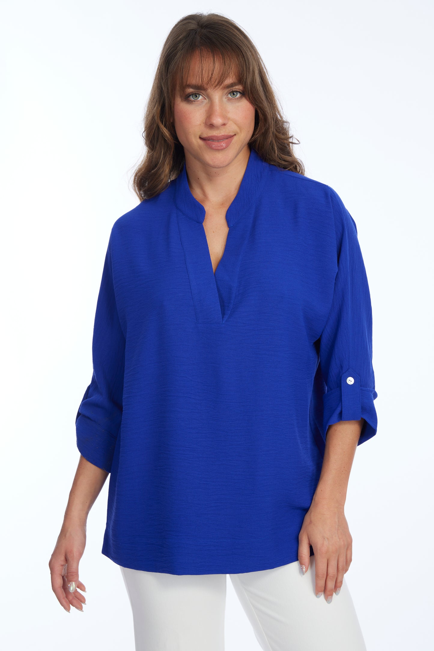 deep blue women's blouse top